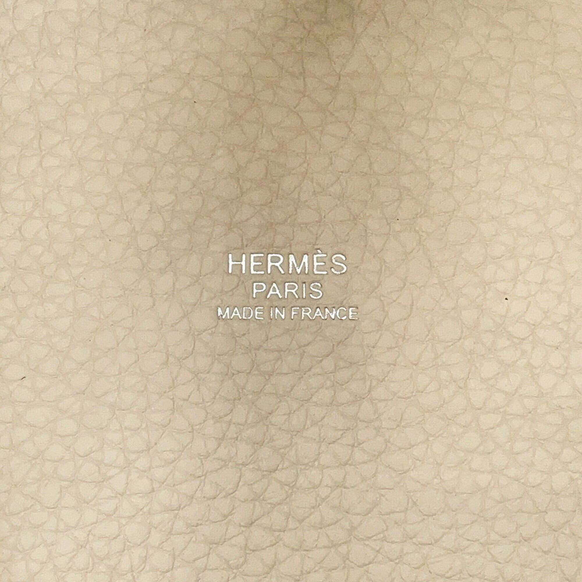 Hermes Hermes Picotin Lock MM Handbag, Craie Taurillon Clemence Leather, K Stamp, HERMES Tote Bag, Lock, Picotin, Women's, Size ONE SIZE - 10 Thumbnail