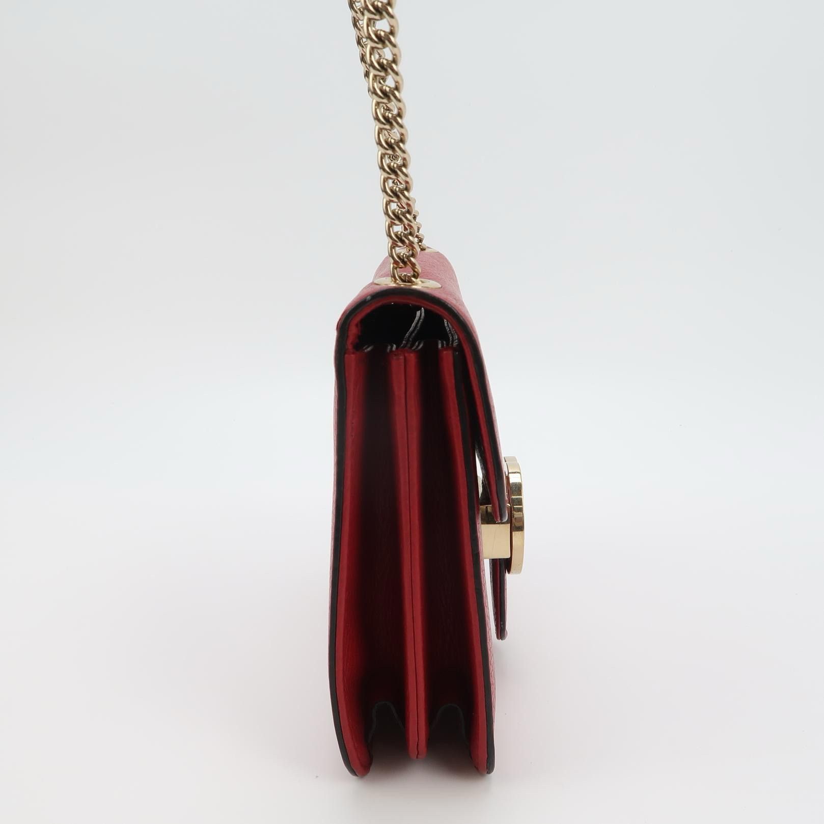 Gucci Gucci Interlocking G Red Leather Shoulder Bag Size ONE SIZE - 4 Thumbnail