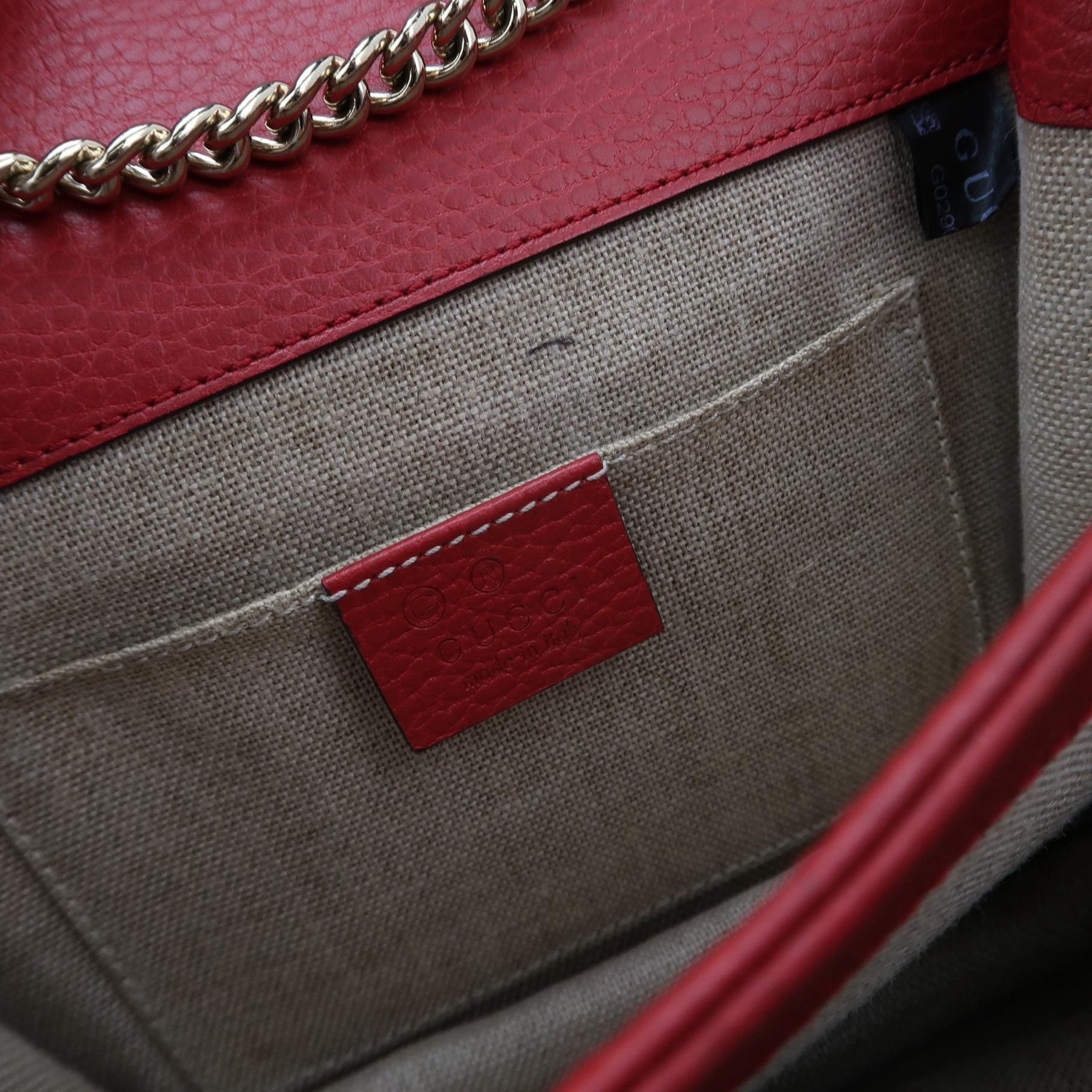 Gucci Gucci Interlocking G Red Leather Shoulder Bag Size ONE SIZE - 8 Thumbnail