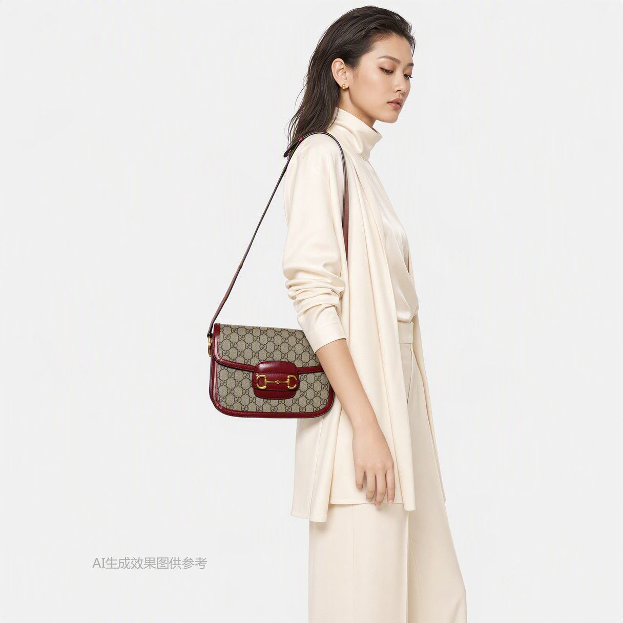 Gucci Gucci Horsebit 1955 Small Monogram Shoulder Bag Size ONE SIZE - 2 Thumbnail