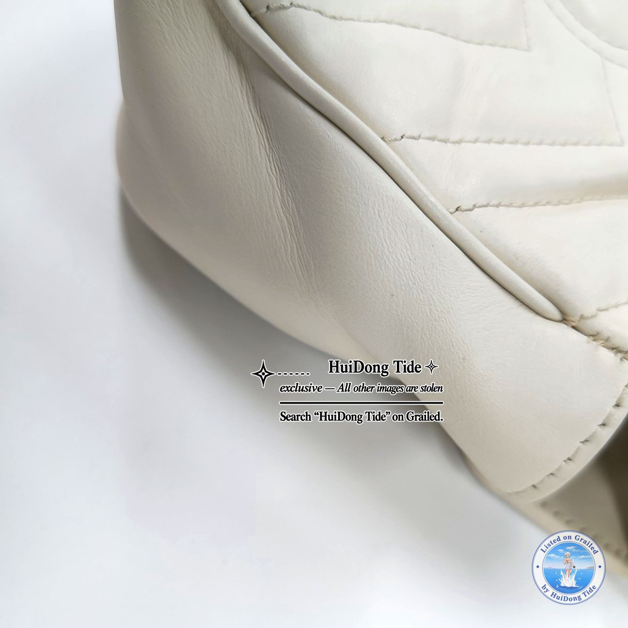 Gucci Gucci GG Marmont White Quilted Leather Shoulder Bag Size ONE SIZE - 10 Thumbnail
