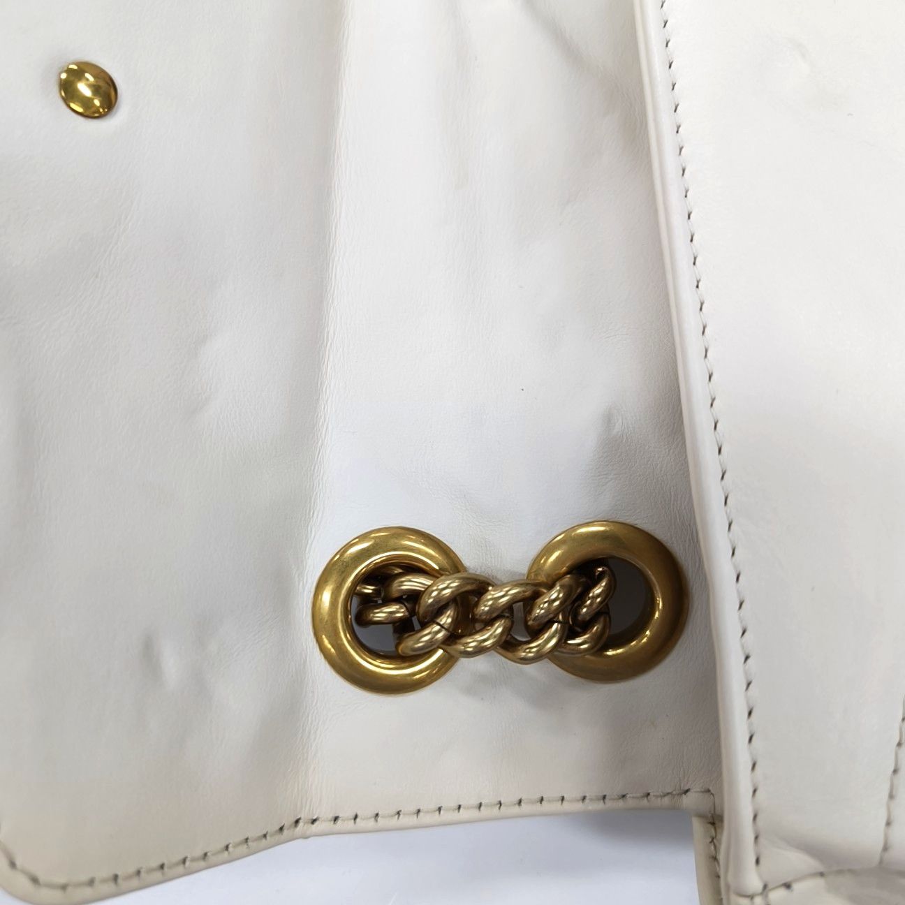 Gucci Gucci GG Marmont White Quilted Leather Shoulder Bag Size ONE SIZE - 7 Thumbnail