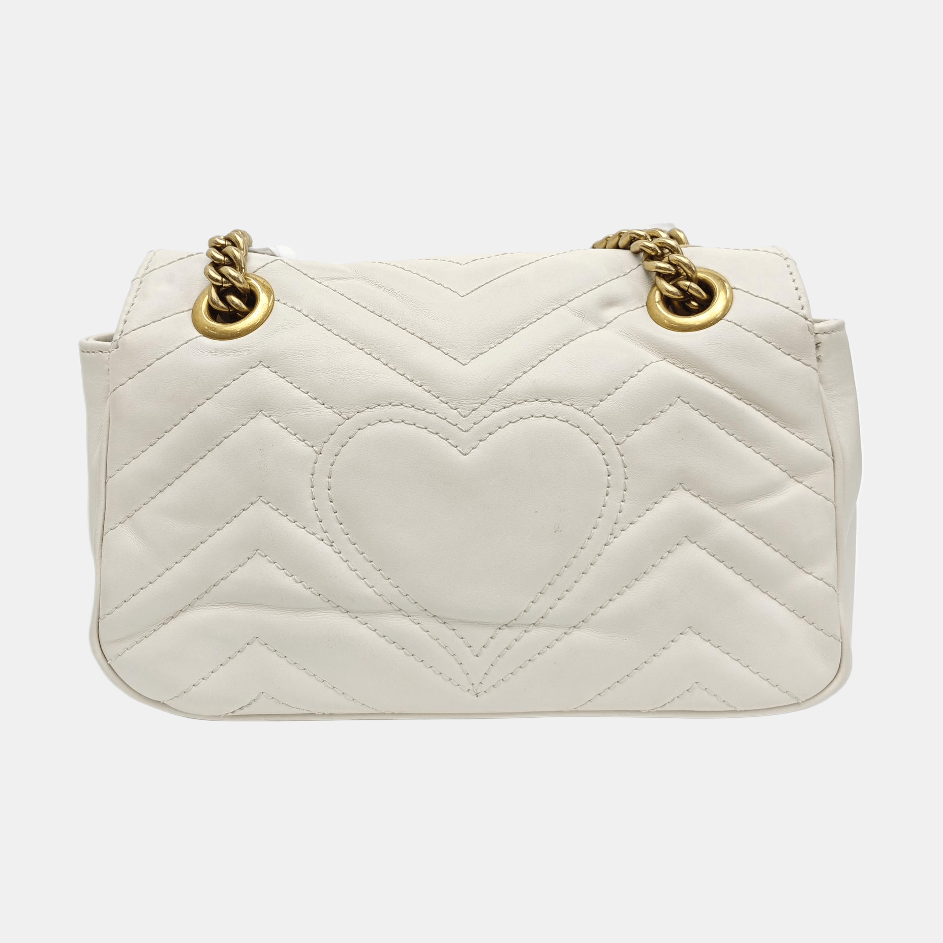 Gucci Gucci GG Marmont White Quilted Leather Shoulder Bag Size ONE SIZE - 4 Thumbnail