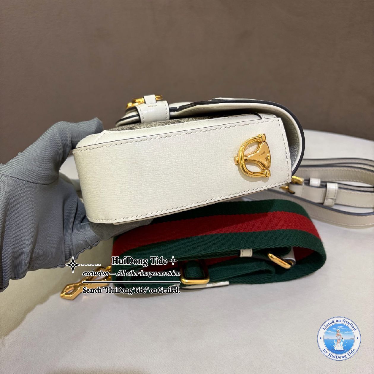Gucci Gucci Horsebit 1955 Mini Canvas Crossbody Bag One Size Size ONE SIZE - 4 Thumbnail
