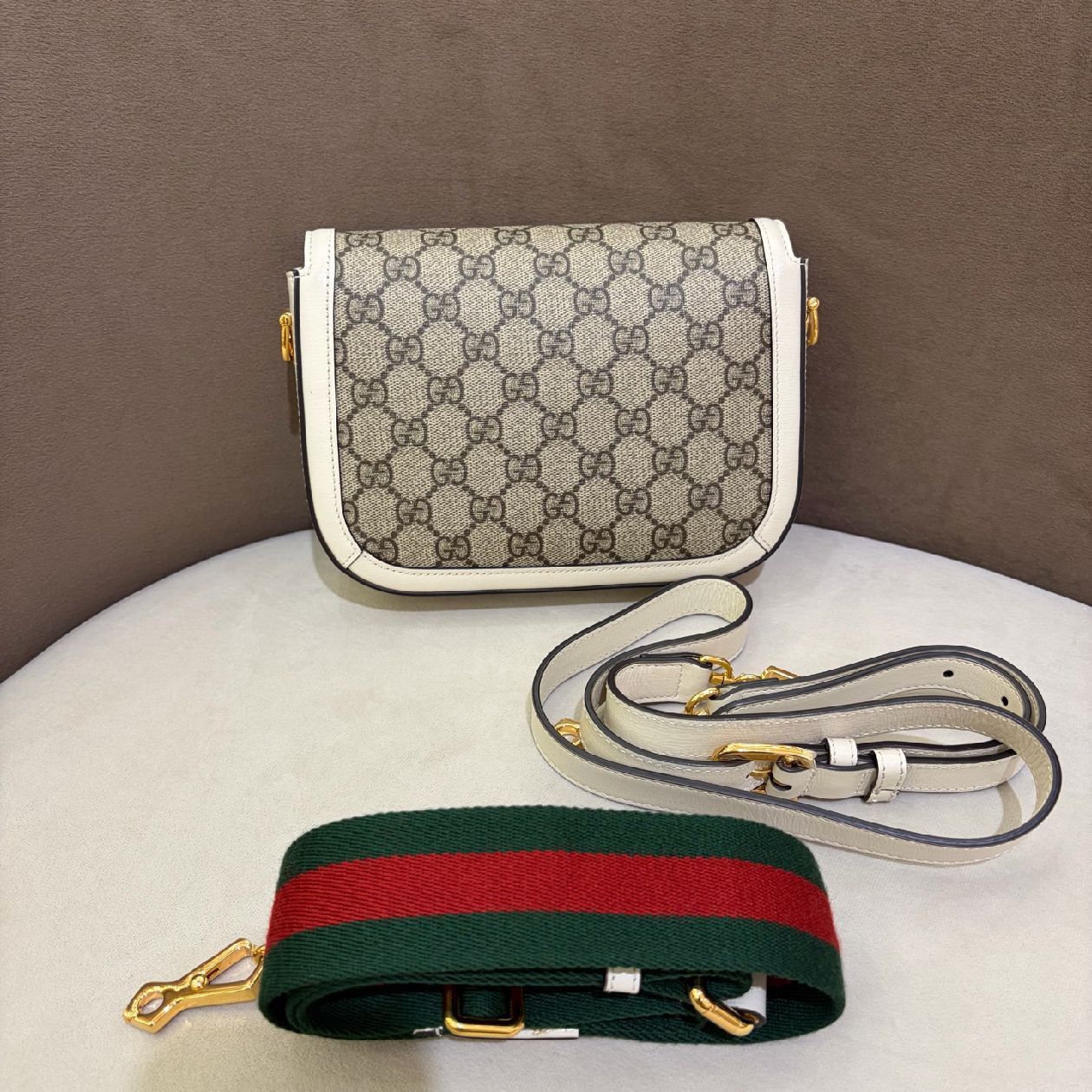 Gucci Gucci Horsebit 1955 Mini Canvas Crossbody Bag One Size Size ONE SIZE - 5 Thumbnail