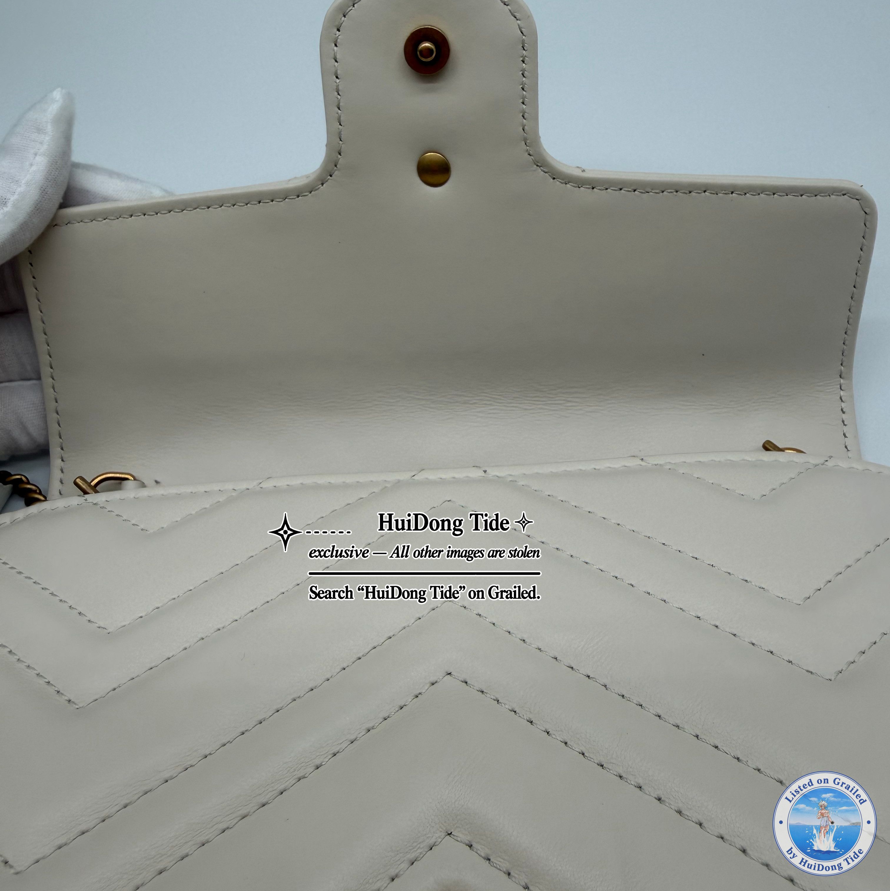Gucci Gucci GG Marmont White Quilted Leather Shoulder Bag Size ONE SIZE - 12 Thumbnail