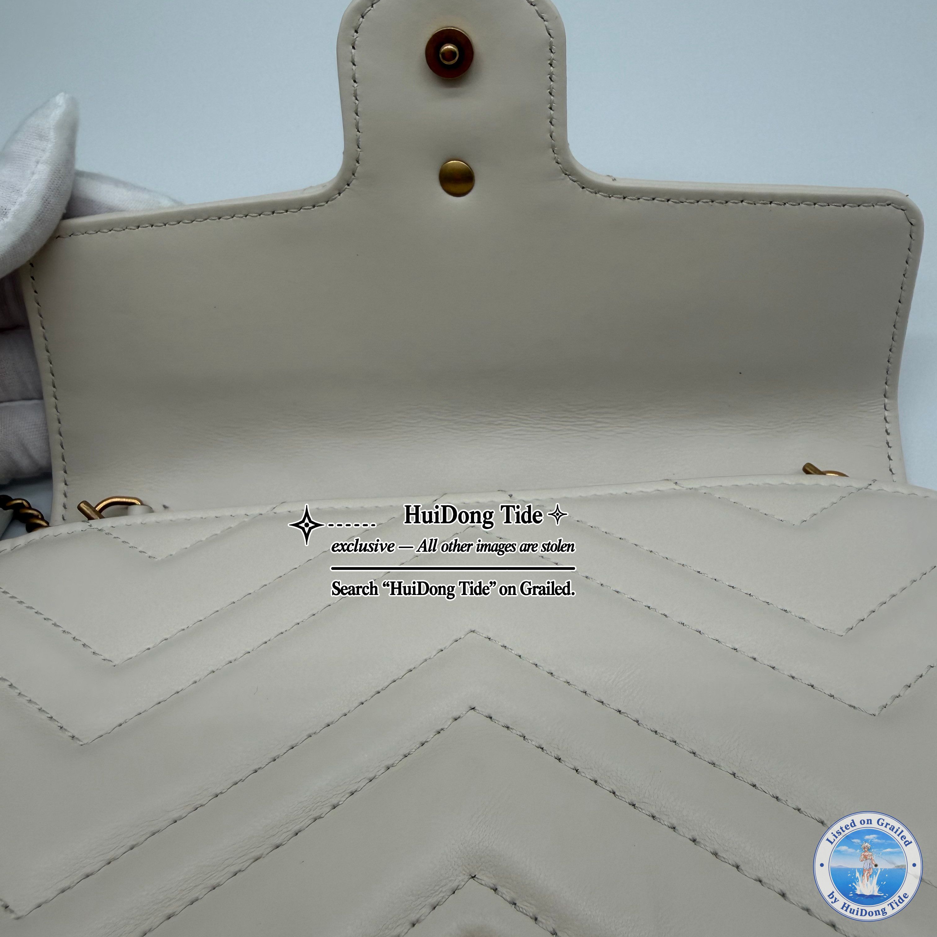 Gucci Gucci GG Marmont White Quilted Leather Shoulder Bag Size ONE SIZE - 9 Thumbnail
