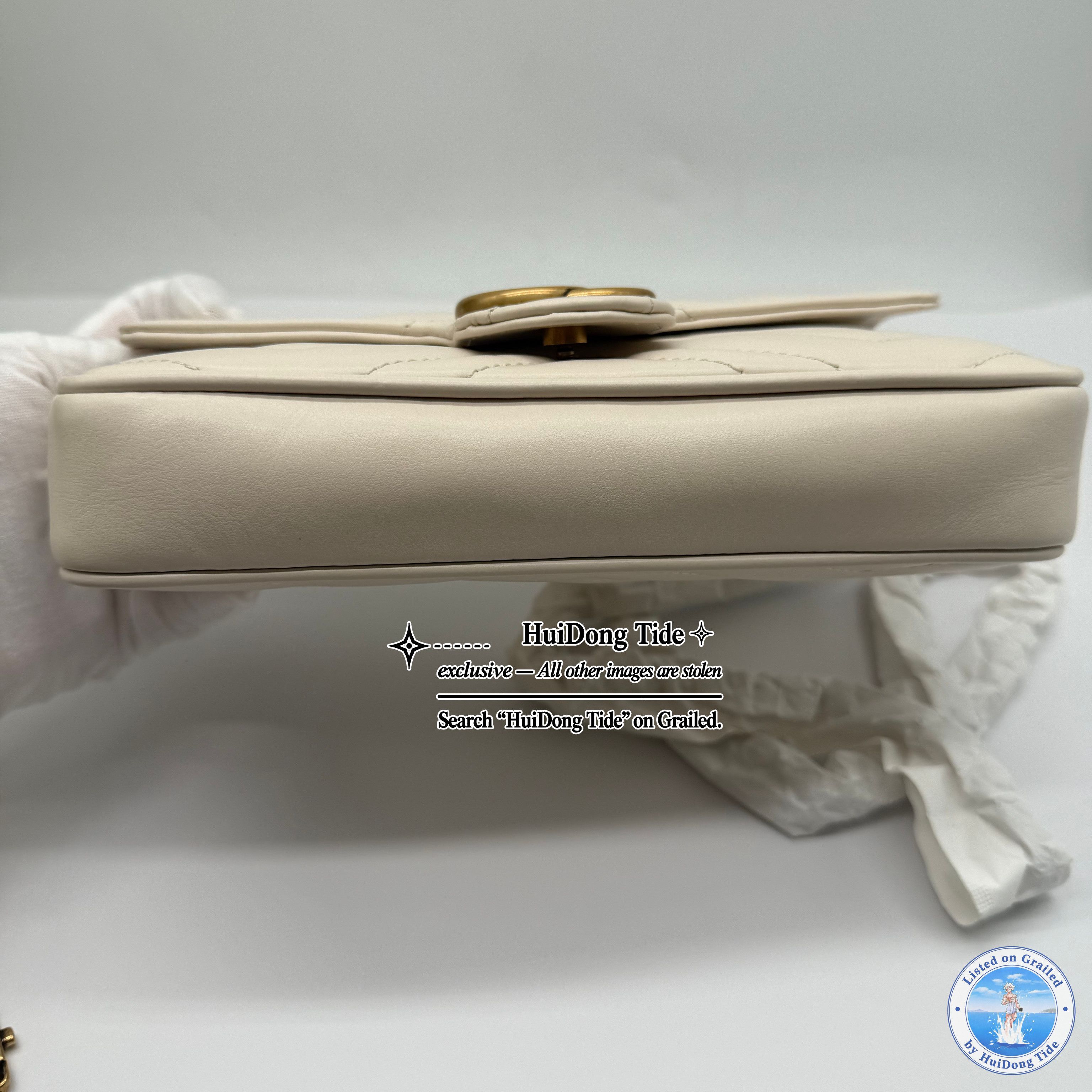 Gucci Gucci GG Marmont White Quilted Leather Shoulder Bag Size ONE SIZE - 15 Thumbnail