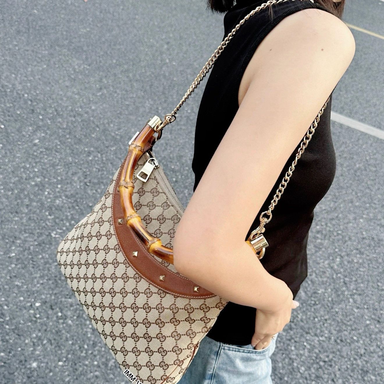 Gucci Gucci Canvas Bamboo Handle Bag Size ONE SIZE - 11 Thumbnail
