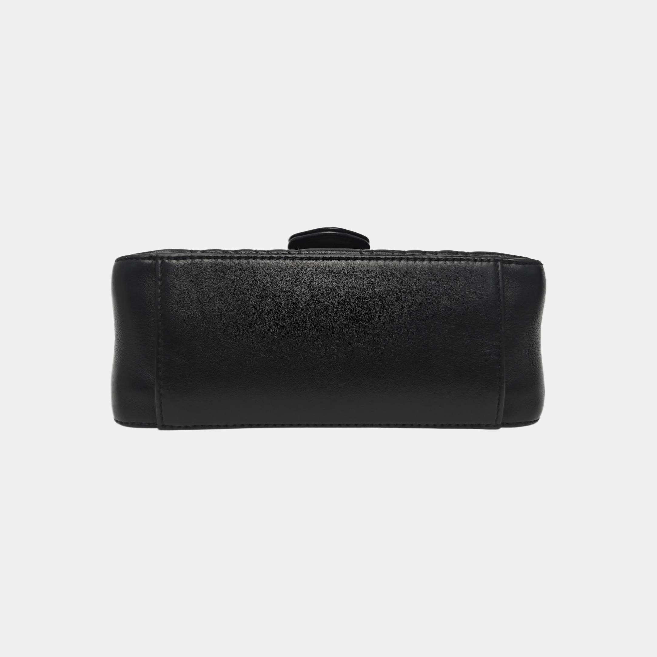 Gucci Gucci GG Marmont Black Leather Quilted Handle Bag Size ONE SIZE - 6 Thumbnail