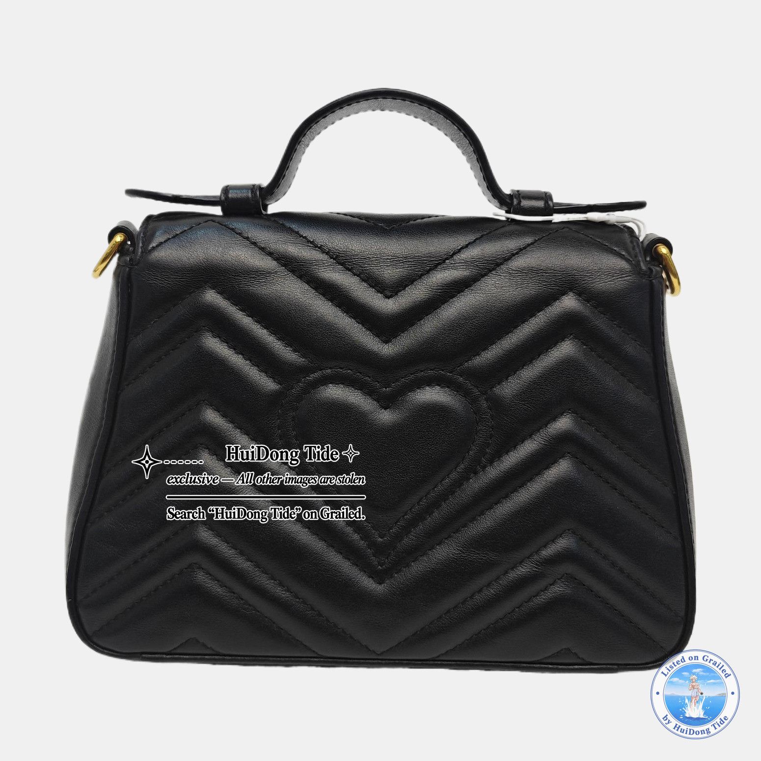 Gucci Gucci GG Marmont Black Leather Quilted Handle Bag Size ONE SIZE - 5 Thumbnail