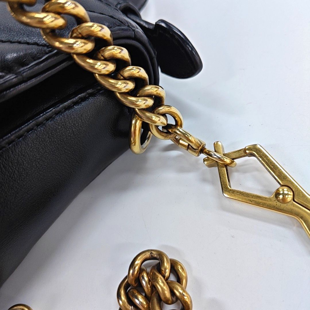 Gucci Gucci GG Marmont Black Leather Quilted Handle Bag Size ONE SIZE - 15 Thumbnail