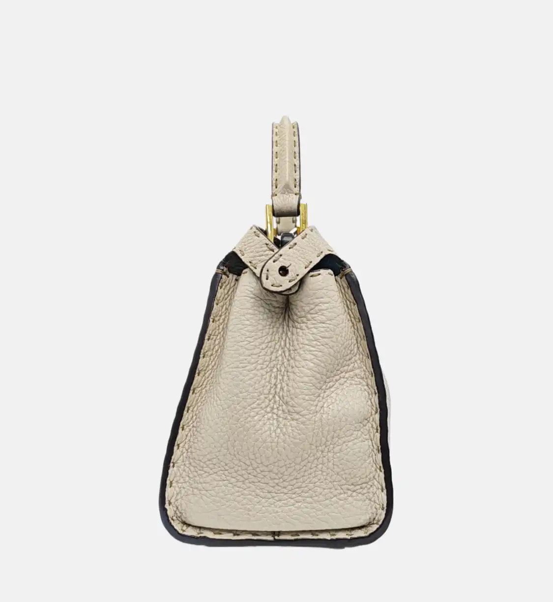 Fendi FENDI Peekaboo light greycowhide leather shoulder bag crossbody bag handbag gold Size ONE SIZE - 3 Thumbnail