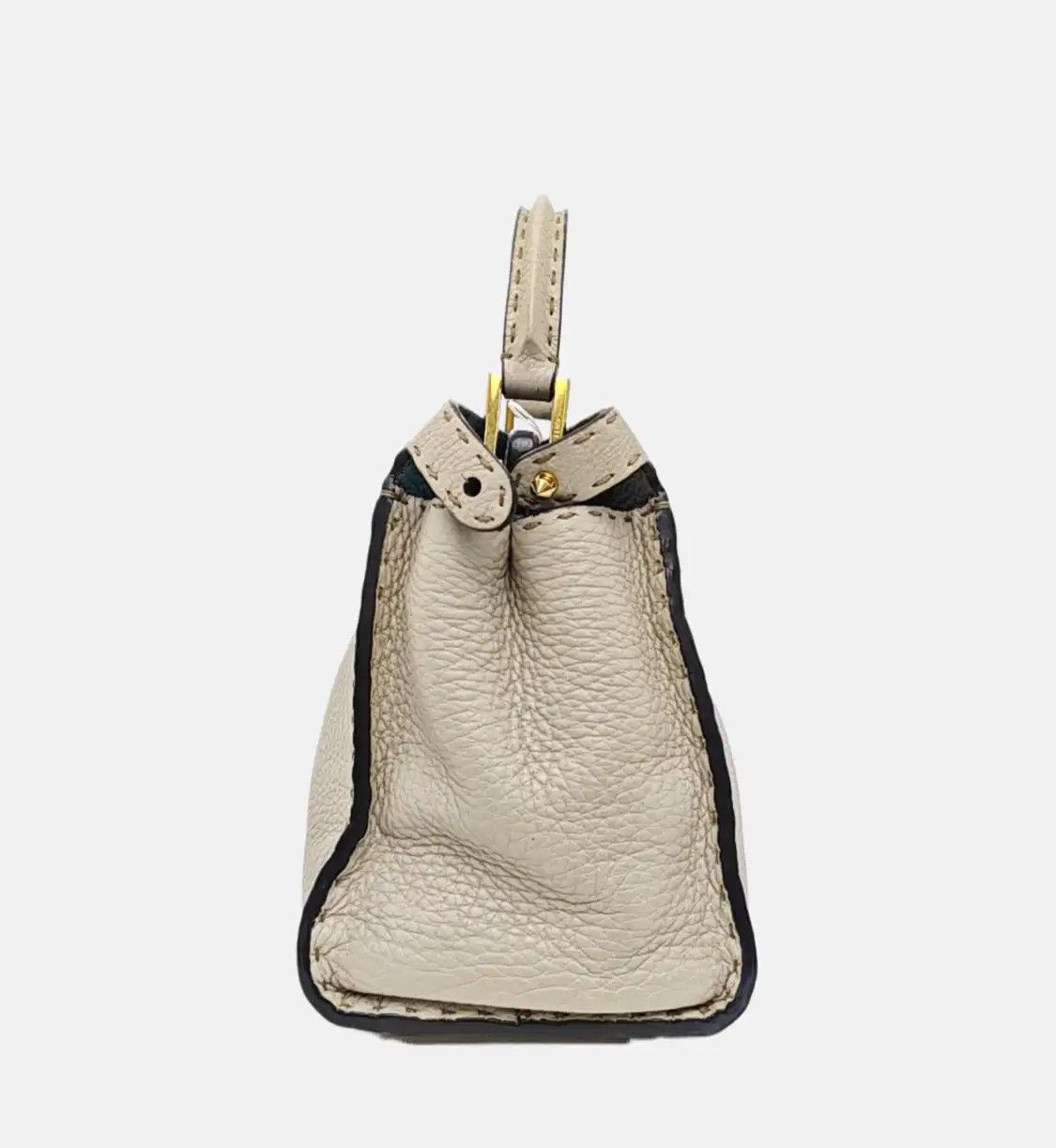Fendi FENDI Peekaboo light greycowhide leather shoulder bag crossbody bag handbag gold Size ONE SIZE - 4 Thumbnail