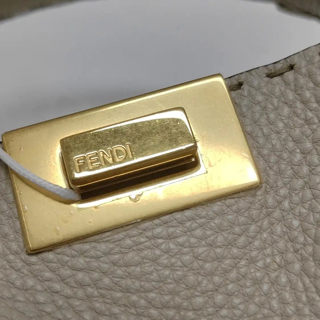 Fendi FENDI Peekaboo light greycowhide leather shoulder bag crossbody bag handbag gold Size ONE SIZE - 10 Thumbnail