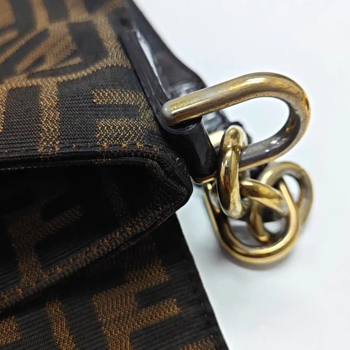 Fendi FENDI Mia brown canvas doubleF shoulder bag handbag gold hardware Size ONE SIZE - 12 Thumbnail