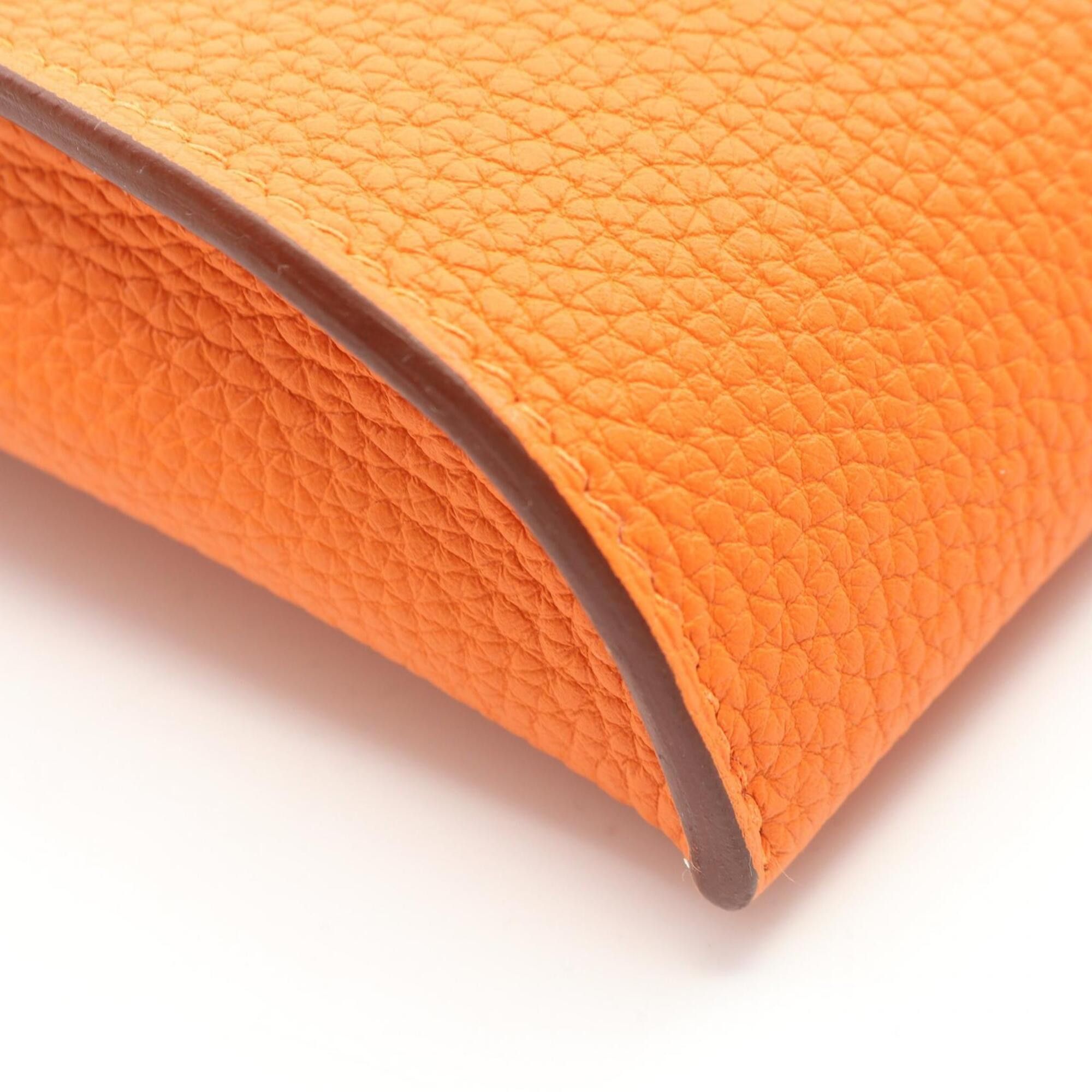 Hermes Hermes Vid Poche Shoulder Bag Handbag Togo Leather Women's Orange Size ONE SIZE - 6 Thumbnail