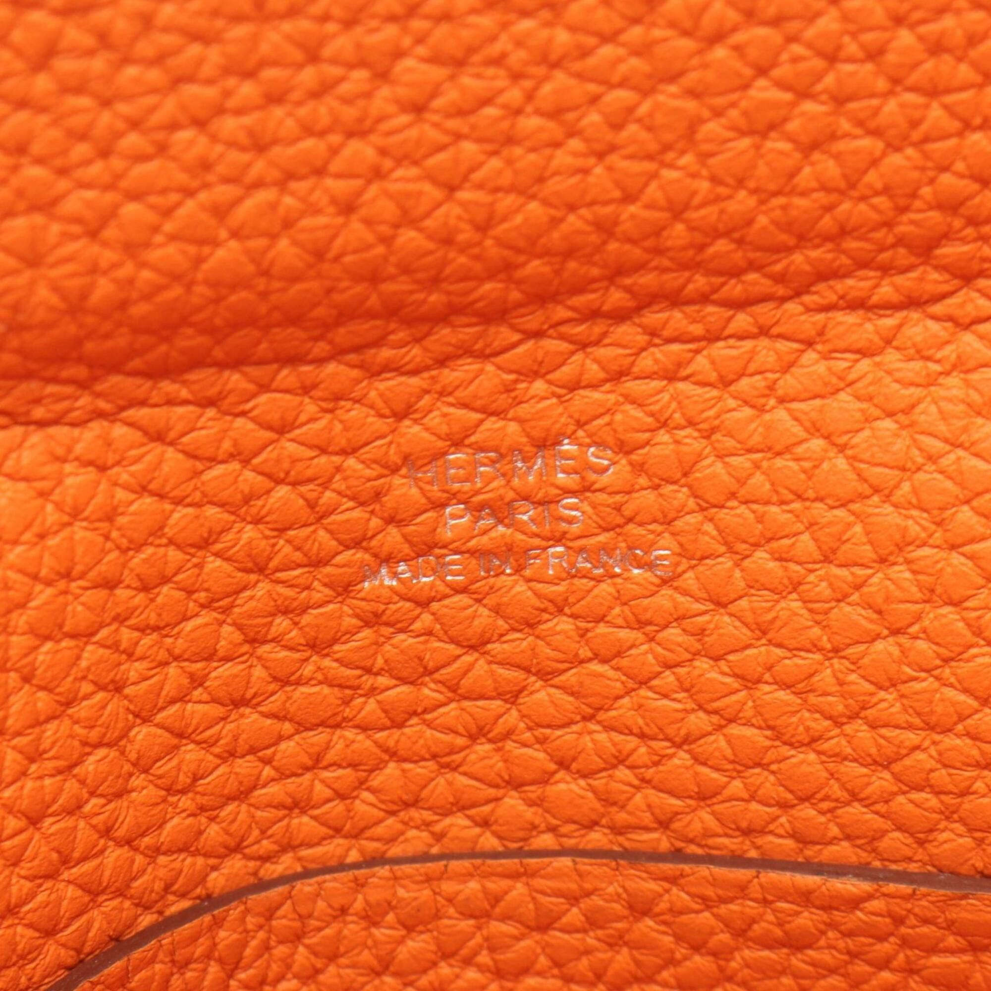 Hermes Hermes Vid Poche Shoulder Bag Handbag Togo Leather Women's Orange Size ONE SIZE - 4 Thumbnail