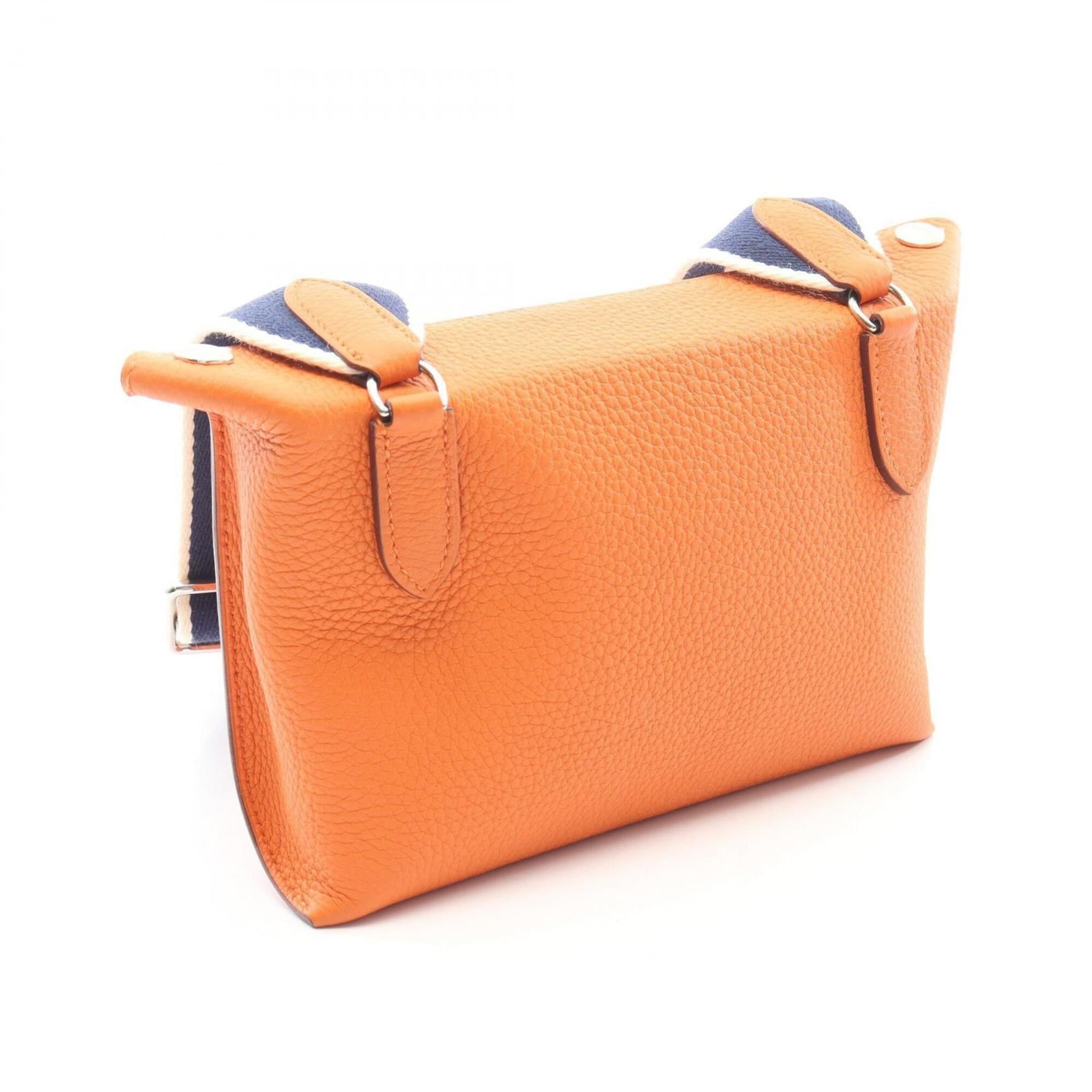 Hermes Hermes Vid Poche Shoulder Bag Handbag Togo Leather Women's Orange Size ONE SIZE - 2 Thumbnail