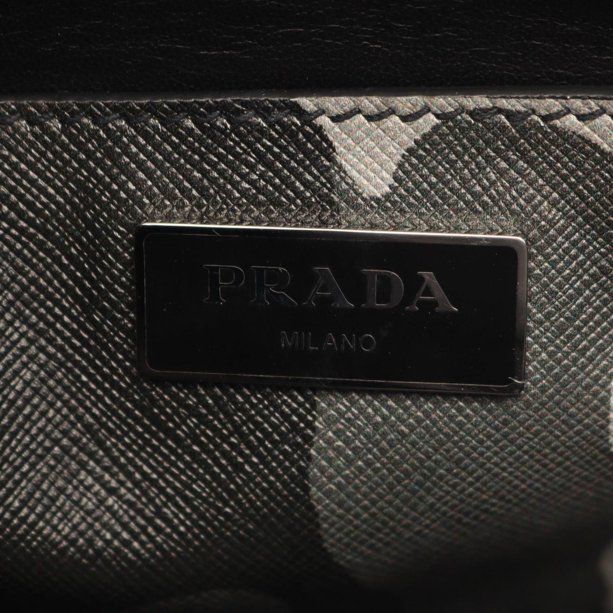 Prada Prada SAFFIANO SOFT 2WAY Handbag, Saffiano Leather, Women's, Gray/Multicolor, B2603P Size ONE SIZE - 4 Thumbnail
