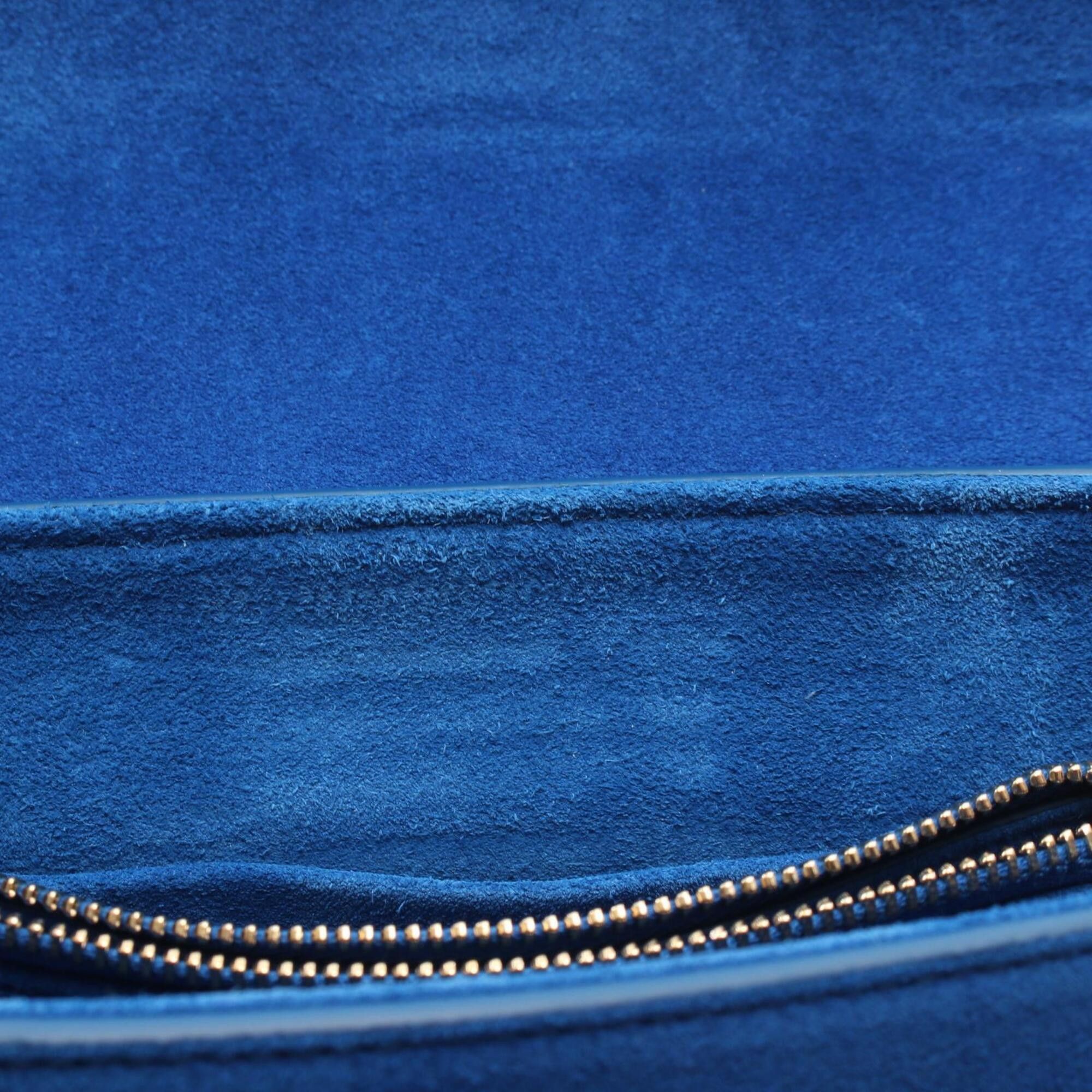 Celine Celine Teen Nino Triomphe 2-Way Handbag, Suede, Women's, Blue Size ONE SIZE - 5 Thumbnail