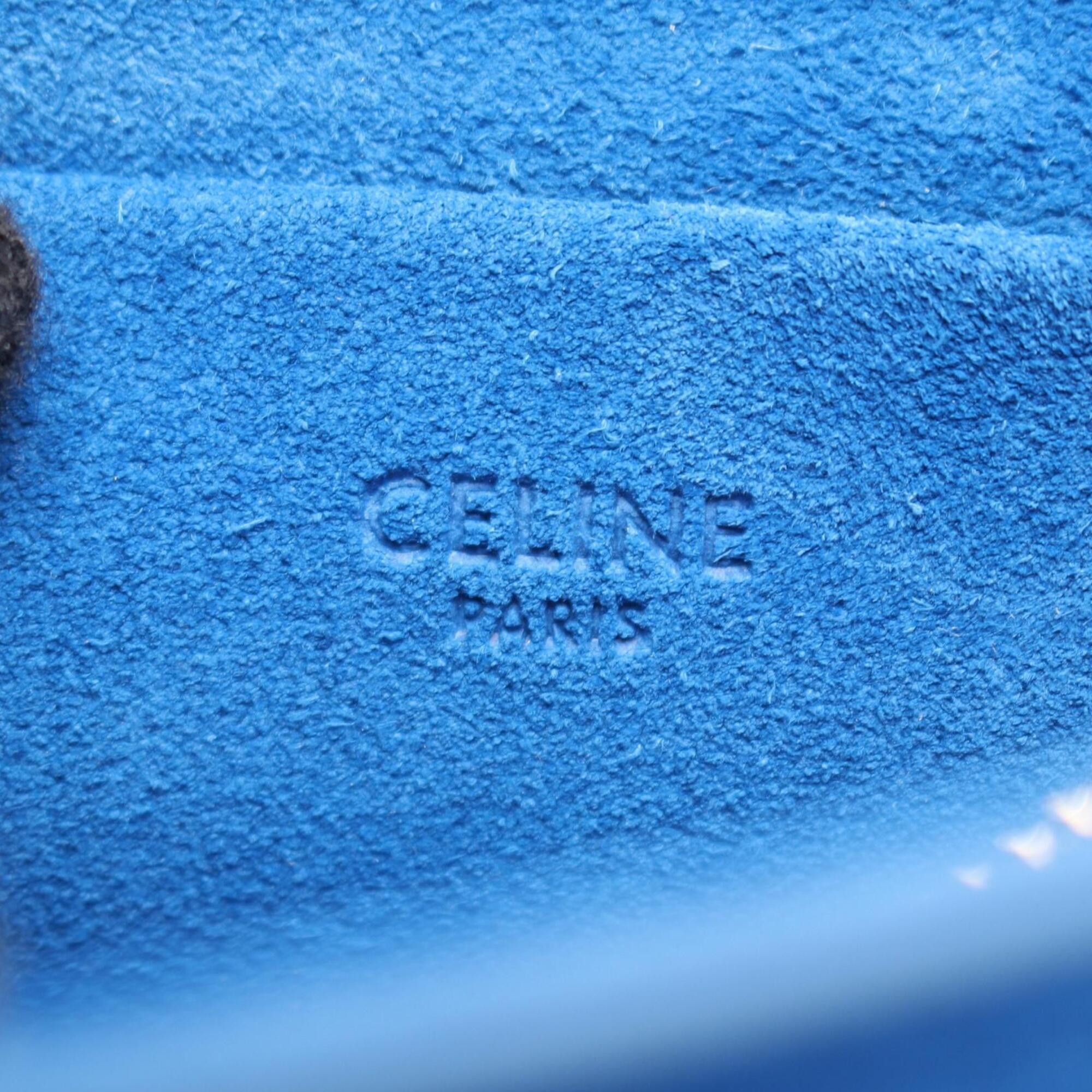 Celine Celine Teen Nino Triomphe 2-Way Handbag, Suede, Women's, Blue Size ONE SIZE - 4 Thumbnail