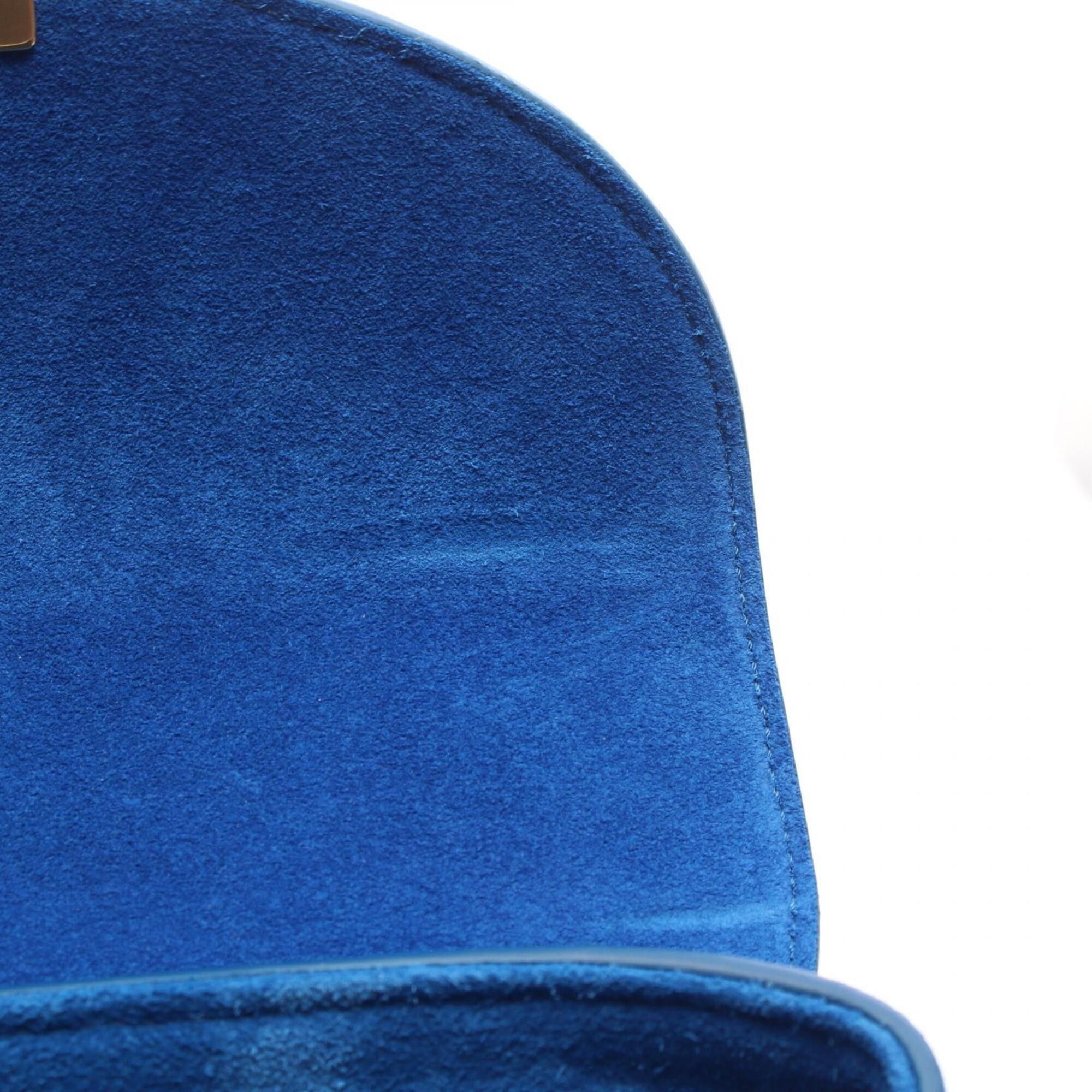 Celine Celine Teen Nino Triomphe 2-Way Handbag, Suede, Women's, Blue Size ONE SIZE - 6 Thumbnail