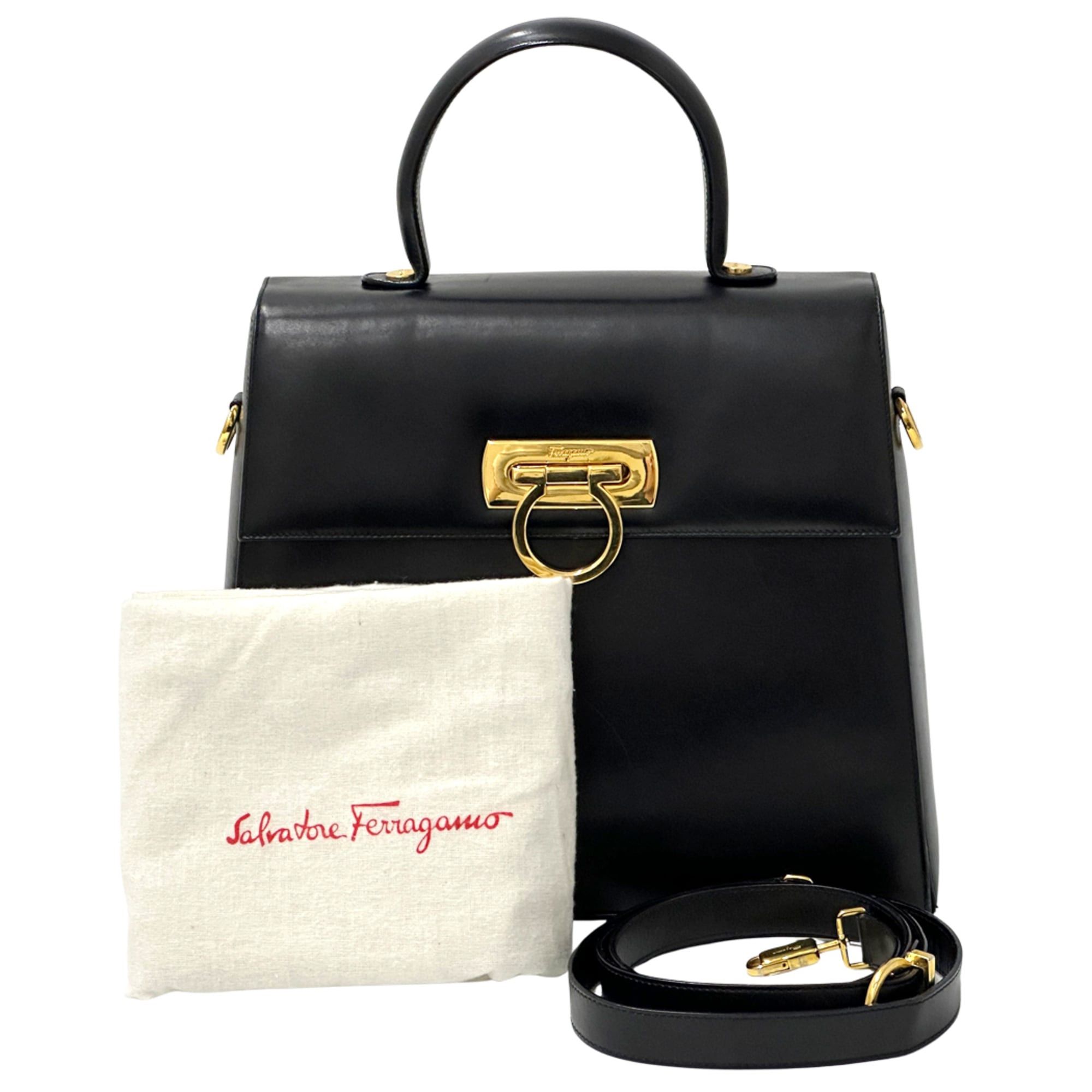 Salvatore Ferragamo Salvatore Ferragamo Ferragamo women's handbag, Gancini design, 2-way, leather, black, shoulder bag. Size ONE SIZE - 6 Thumbnail