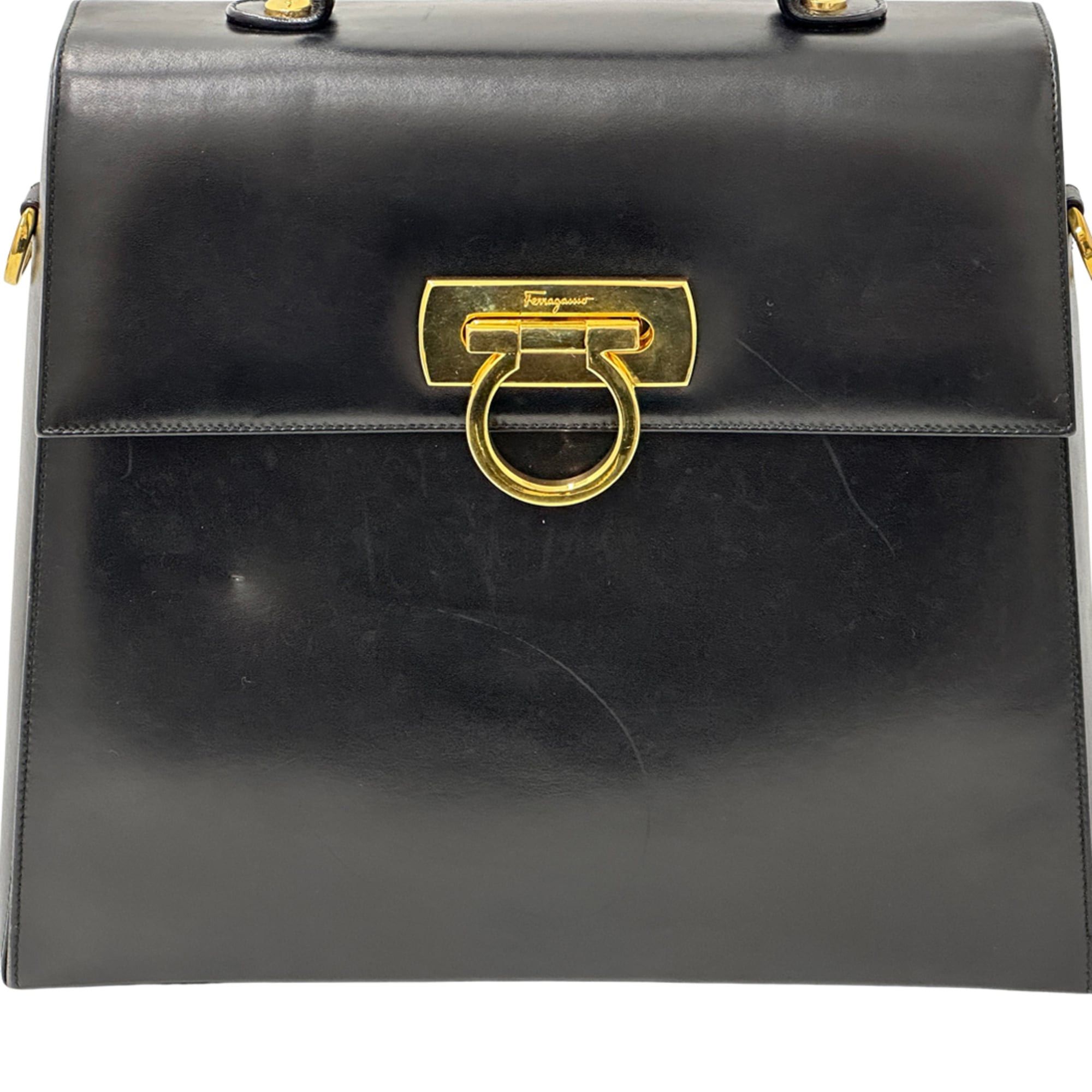 Salvatore Ferragamo Salvatore Ferragamo Ferragamo women's handbag, Gancini design, 2-way, leather, black, shoulder bag. Size ONE SIZE - 7 Thumbnail
