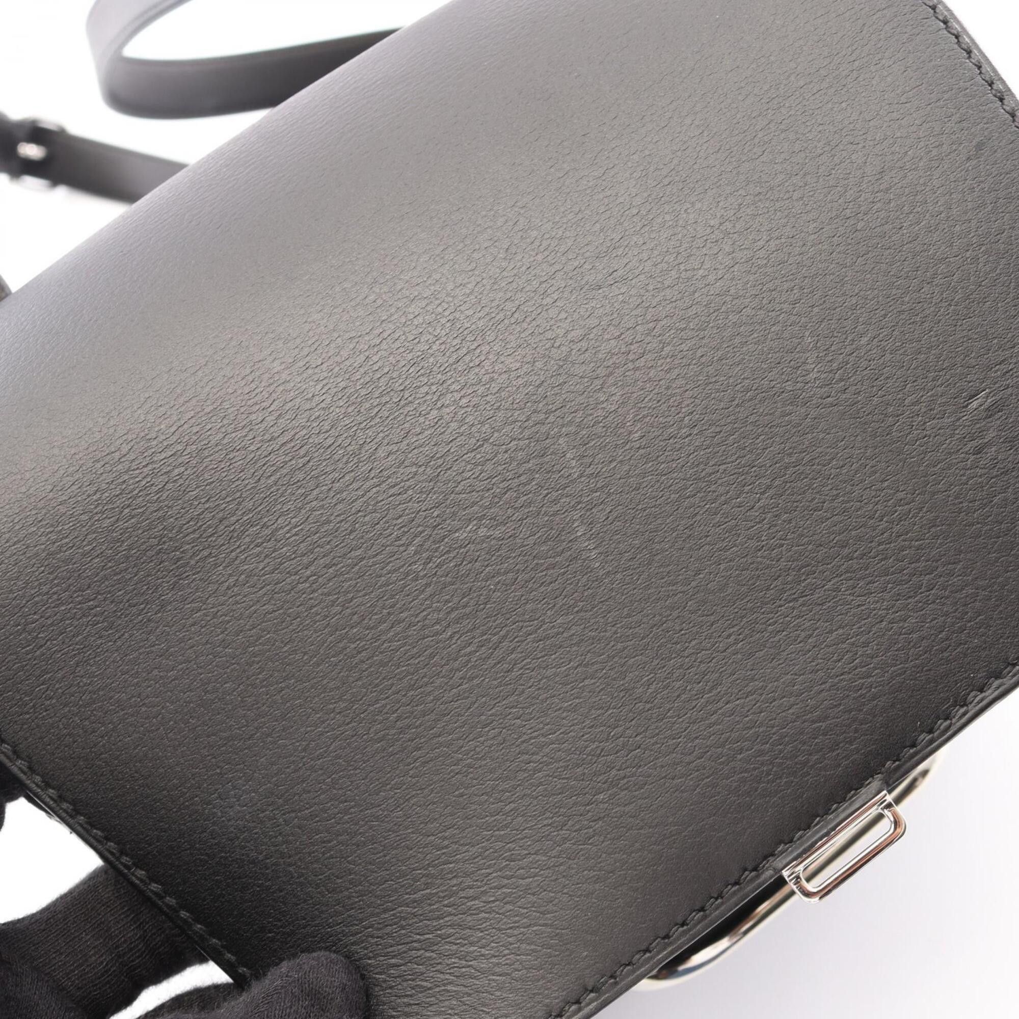 Hermes Hermes Della Cavalleria Mini Shoulder Bag Handbag Leather Evergrain Women's Black Size ONE SIZE - 7 Thumbnail