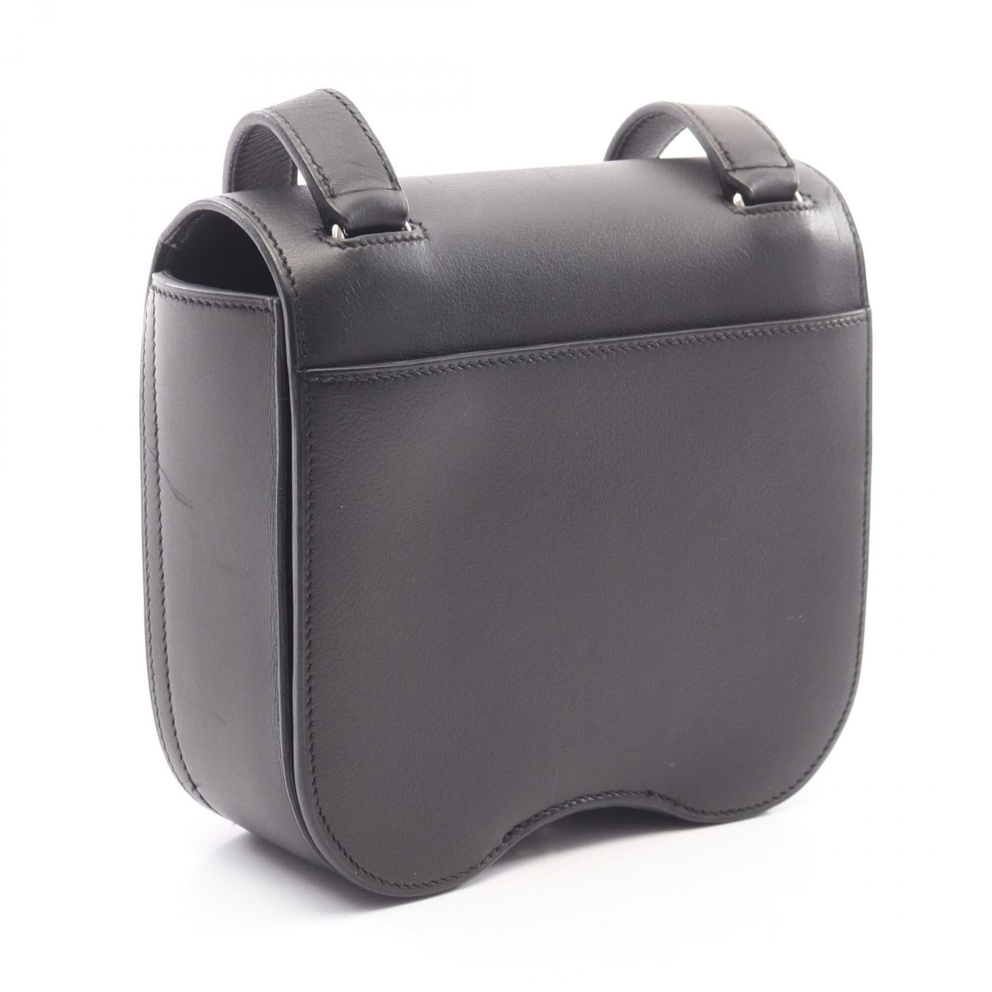 Hermes Hermes Della Cavalleria Mini Shoulder Bag Handbag Leather Evergrain Women's Black Size ONE SIZE - 2 Thumbnail