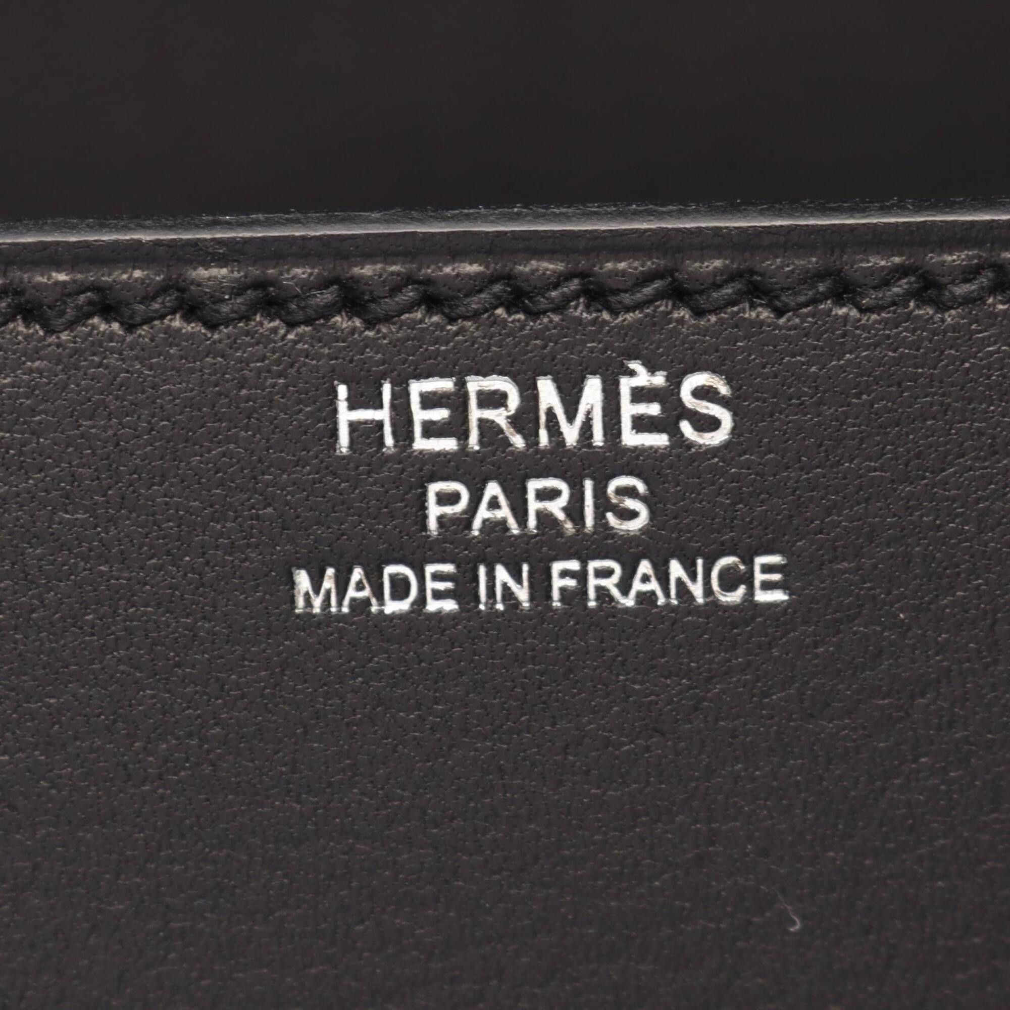 Hermes Hermes Della Cavalleria Mini Shoulder Bag Handbag Leather Evergrain Women's Black Size ONE SIZE - 4 Thumbnail