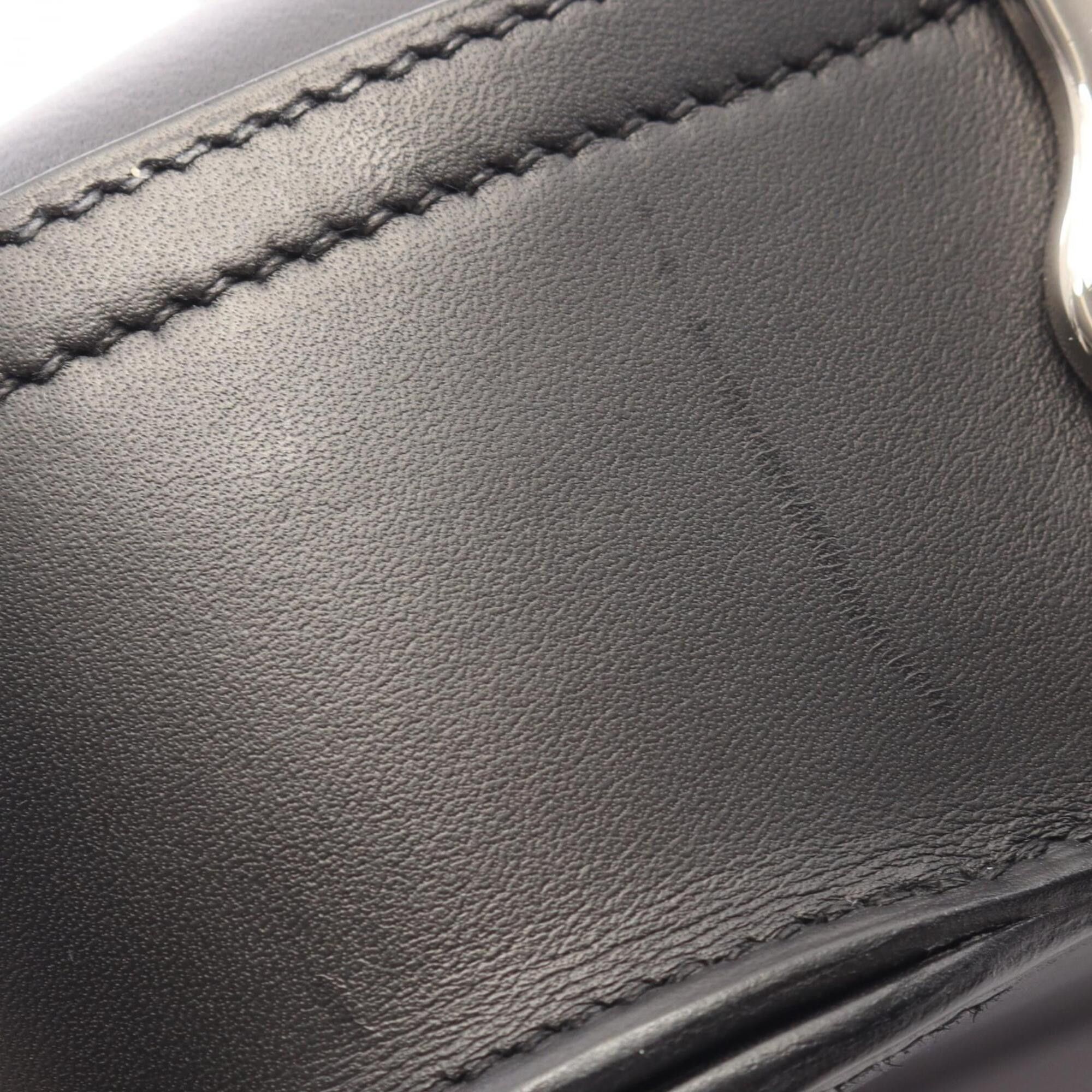 Hermes Hermes Della Cavalleria Mini Shoulder Bag Handbag Leather Evergrain Women's Black Size ONE SIZE - 9 Thumbnail