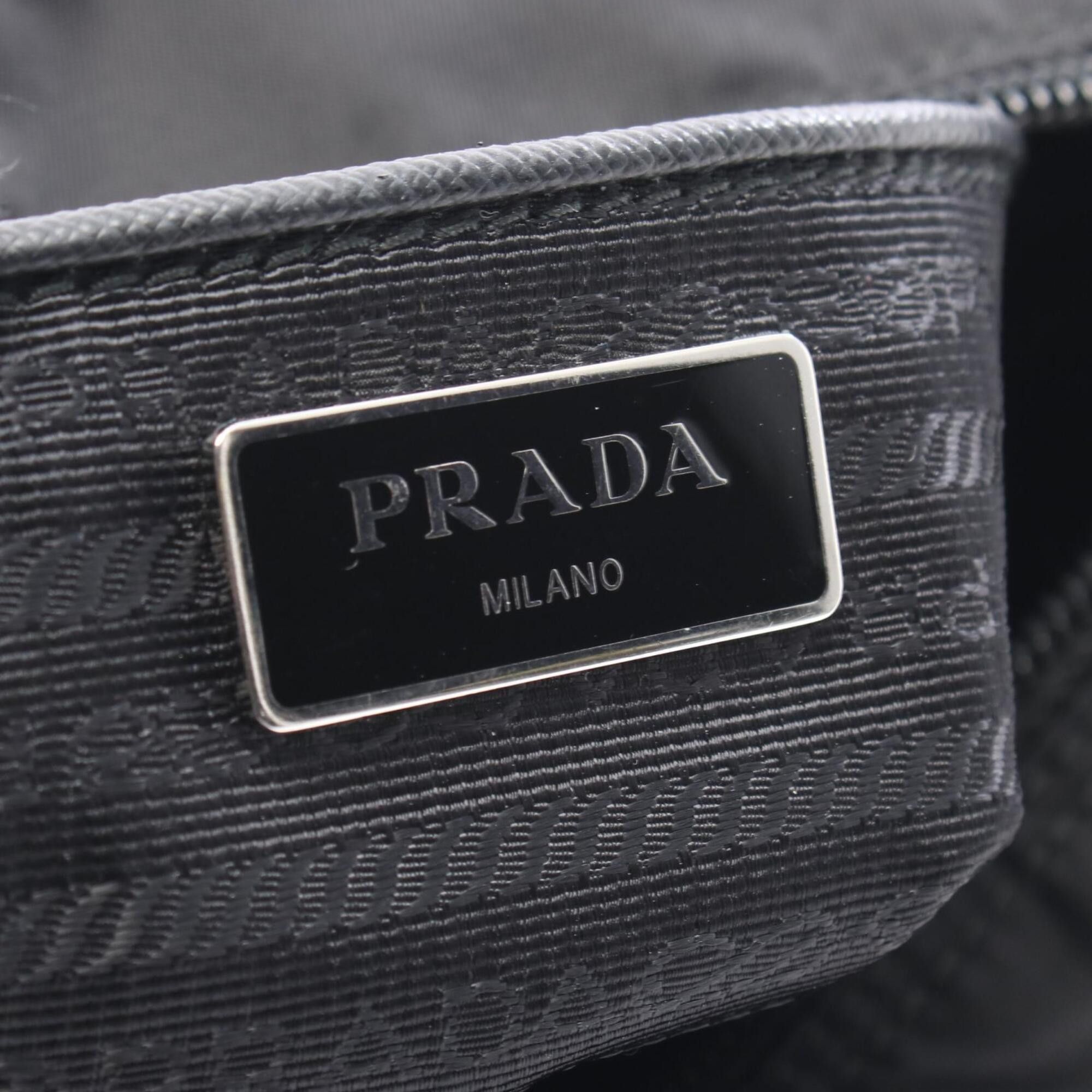 Prada Prada VELA Shoulder Bag/Handbag, Nylon and Leather, Women's, Black, 1BD994 Size ONE SIZE - 4 Thumbnail