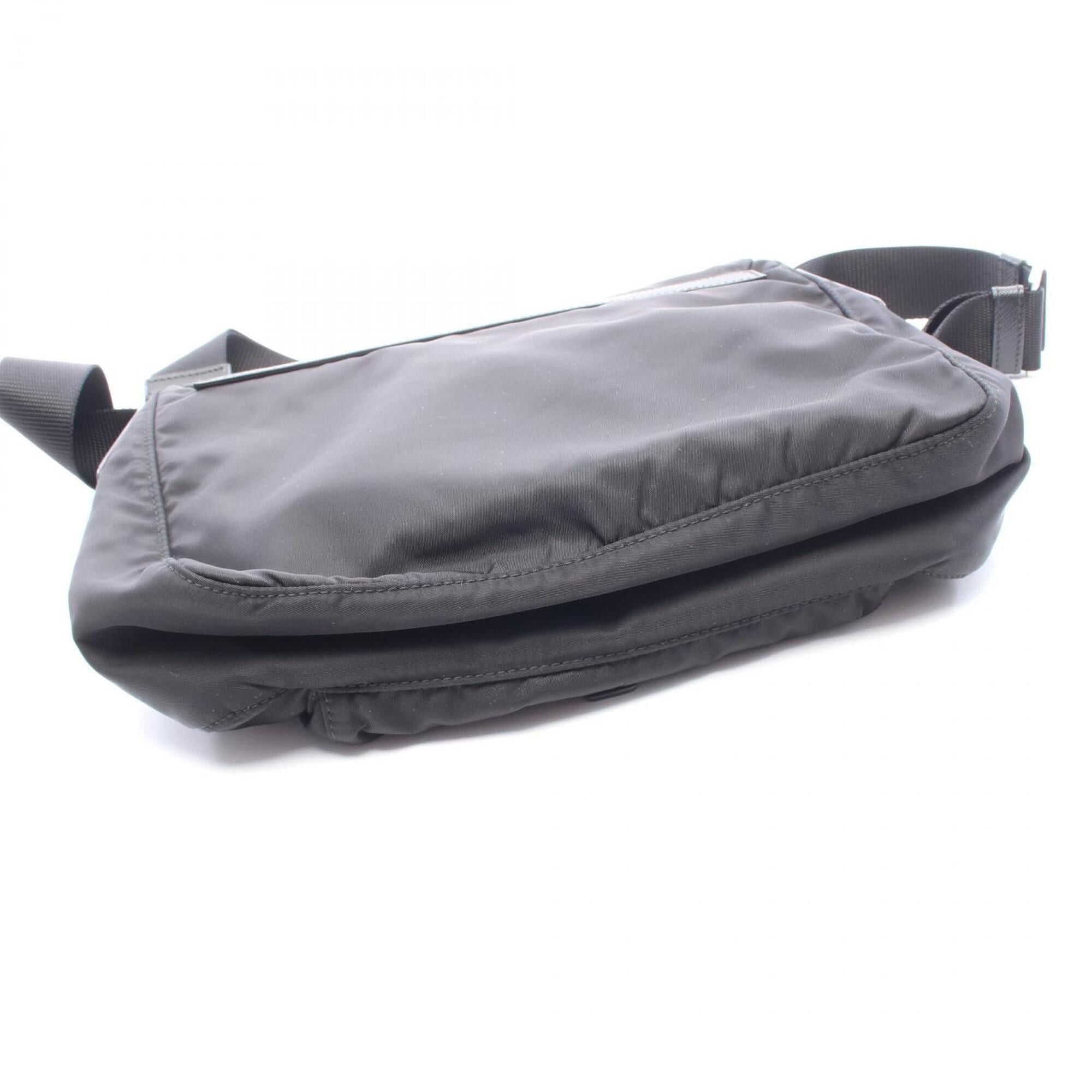 Prada Prada VELA Shoulder Bag/Handbag, Nylon and Leather, Women's, Black, 1BD994 Size ONE SIZE - 6 Thumbnail