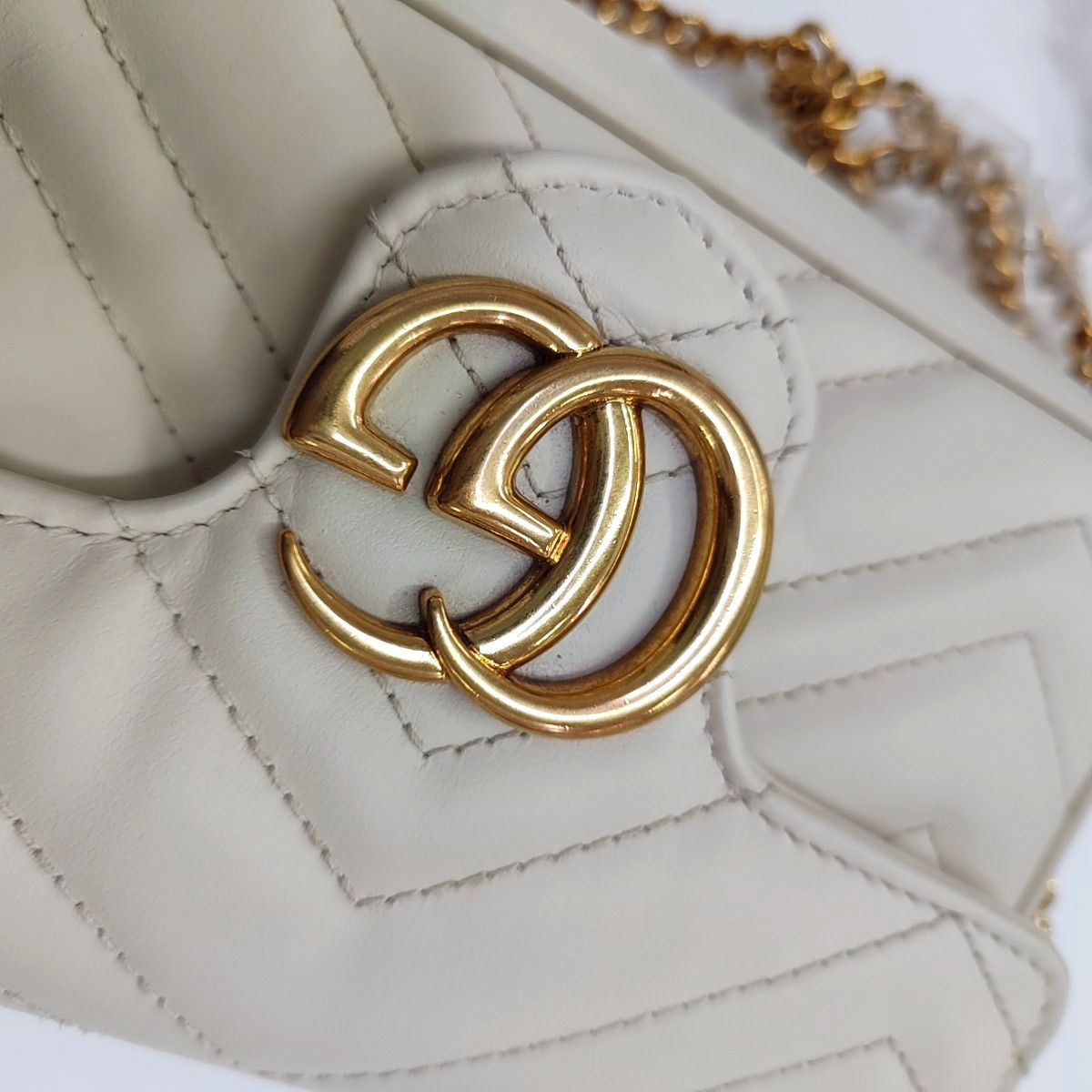 Gucci Gucci GG Marmont Mini Chevron Leather Shoulder Bag Size ONE SIZE - 9 Thumbnail