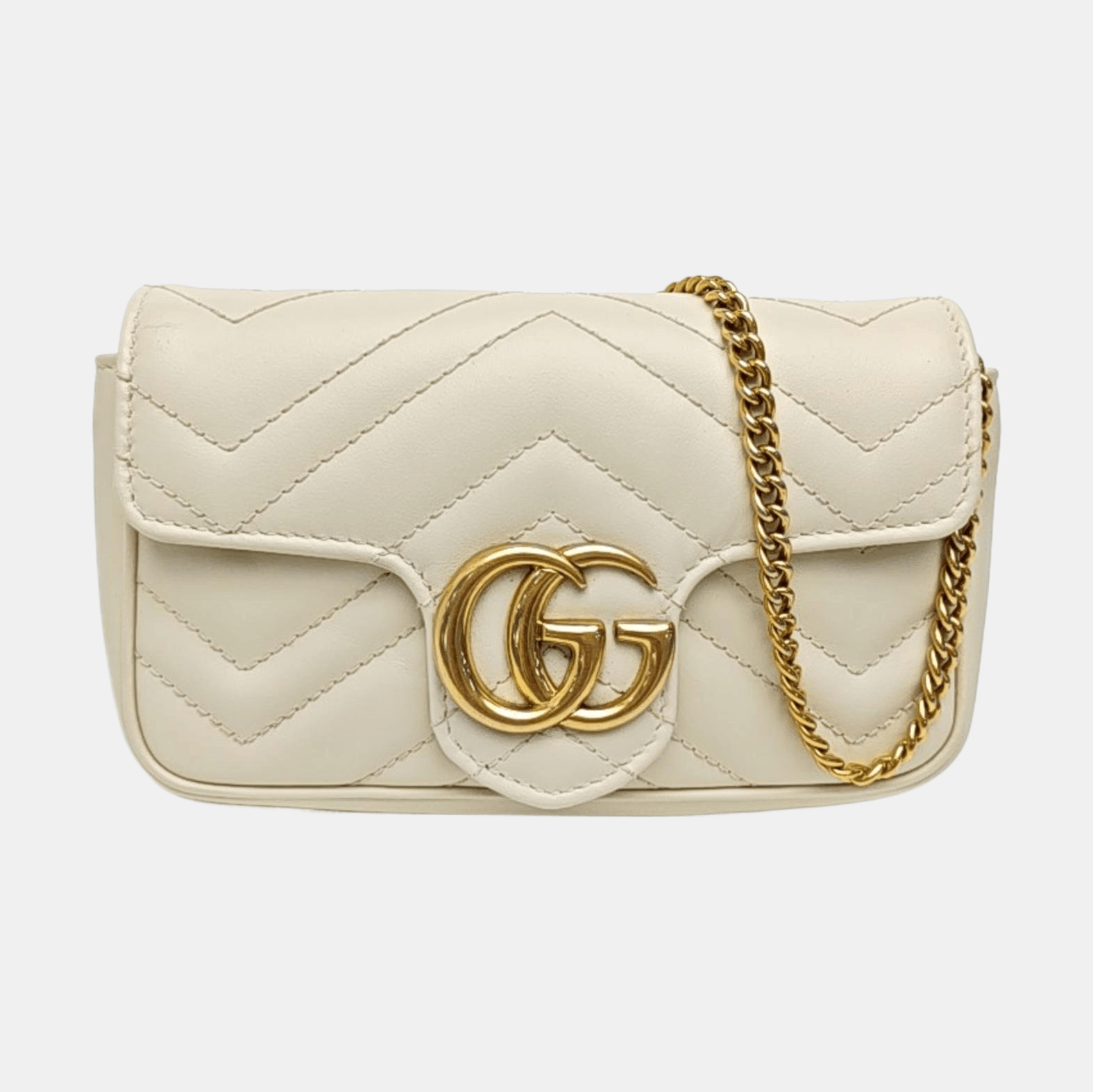 Gucci Gucci GG Marmont Mini Chevron Leather Shoulder Bag Size ONE SIZE - 8 Thumbnail