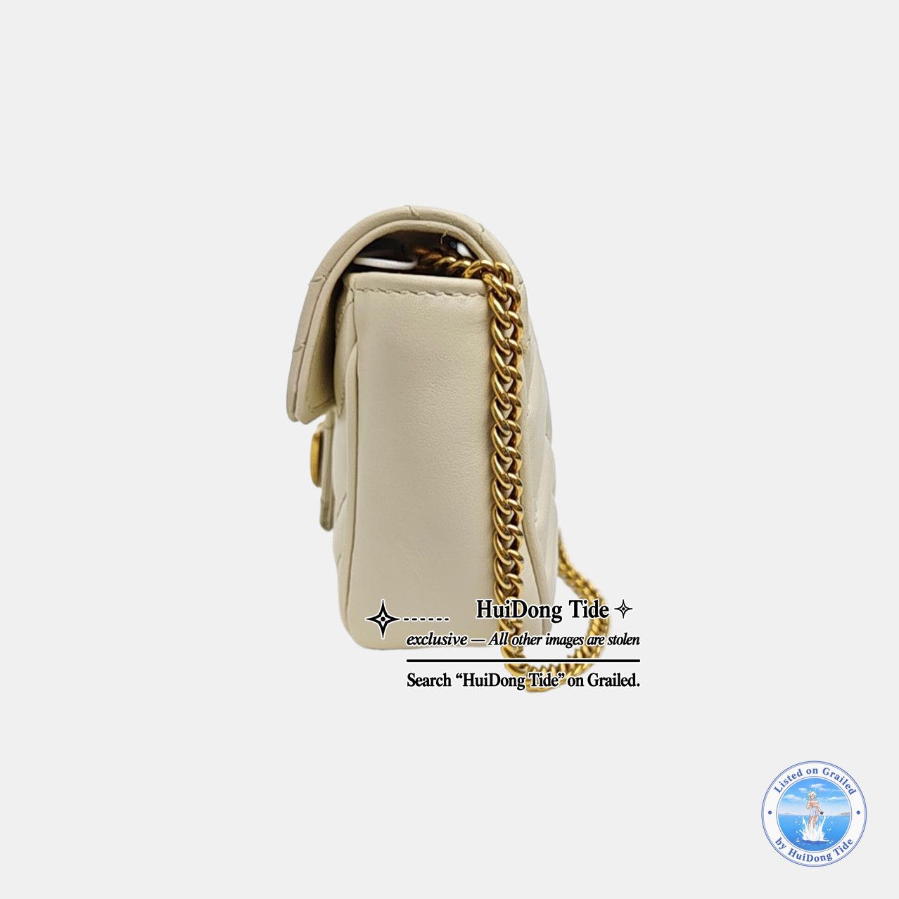 Gucci Gucci GG Marmont Mini Chevron Leather Shoulder Bag Size ONE SIZE - 3 Thumbnail