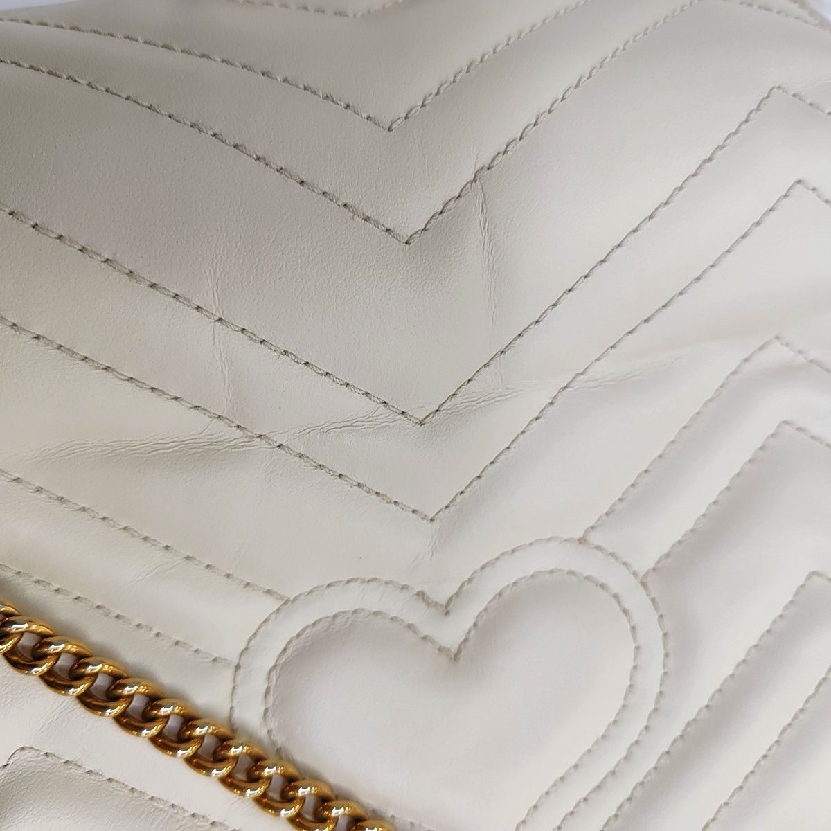 Gucci Gucci GG Marmont Mini Chevron Leather Shoulder Bag Size ONE SIZE - 10 Thumbnail