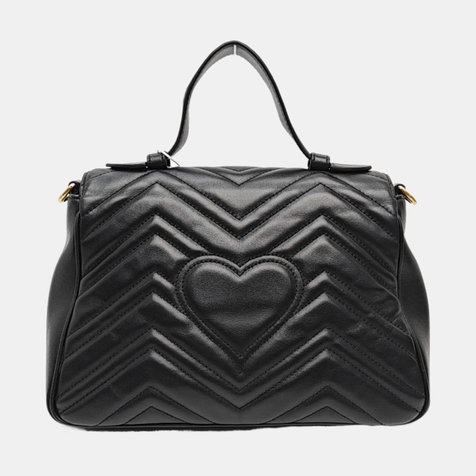 Gucci Gucci GG Marmont Black Leather Quilted Handle Bag Size ONE SIZE - 4 Thumbnail