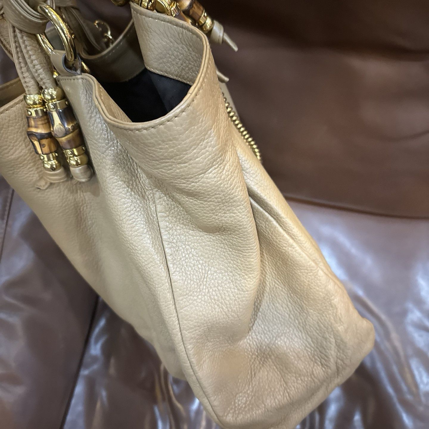 Gucci Gucci Bamboo 1947 Tassel Leather Handle Bag One Size Size ONE SIZE - 7 Thumbnail