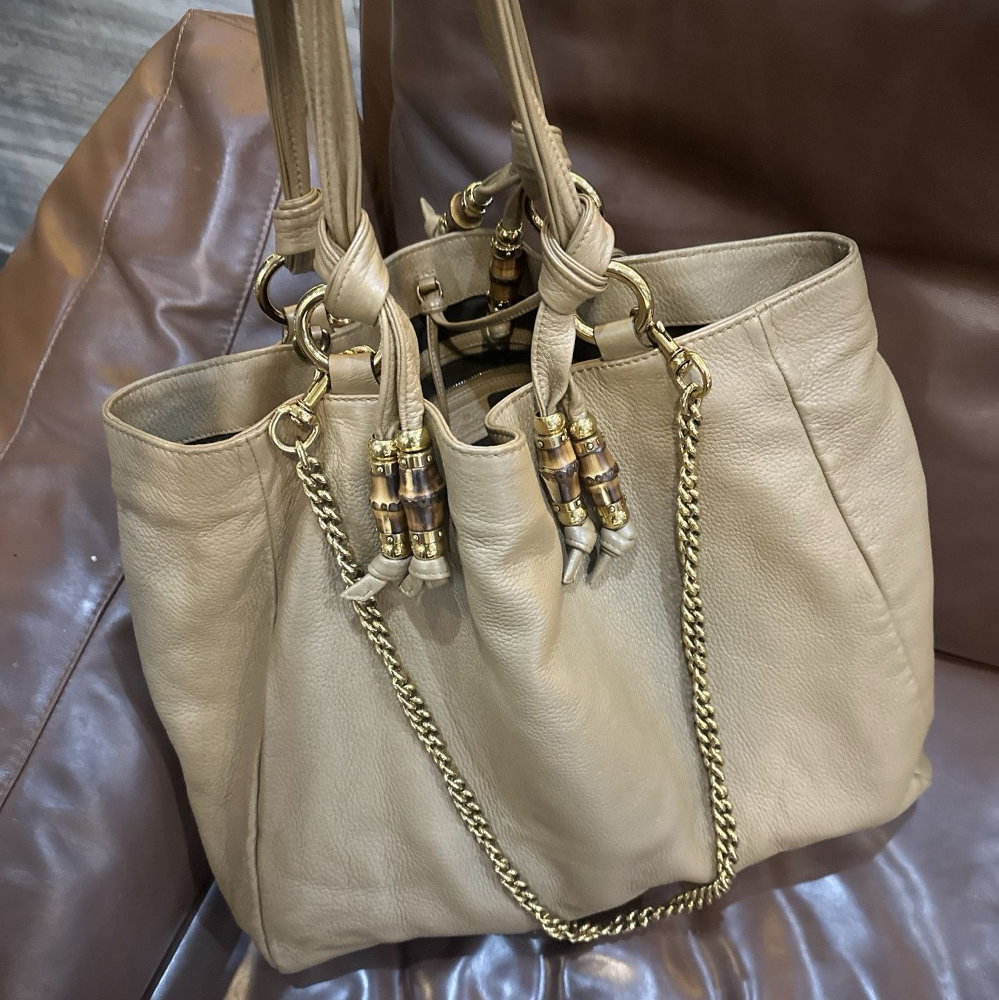 Gucci Gucci Bamboo 1947 Tassel Leather Handle Bag One Size Size ONE SIZE - 2 Thumbnail