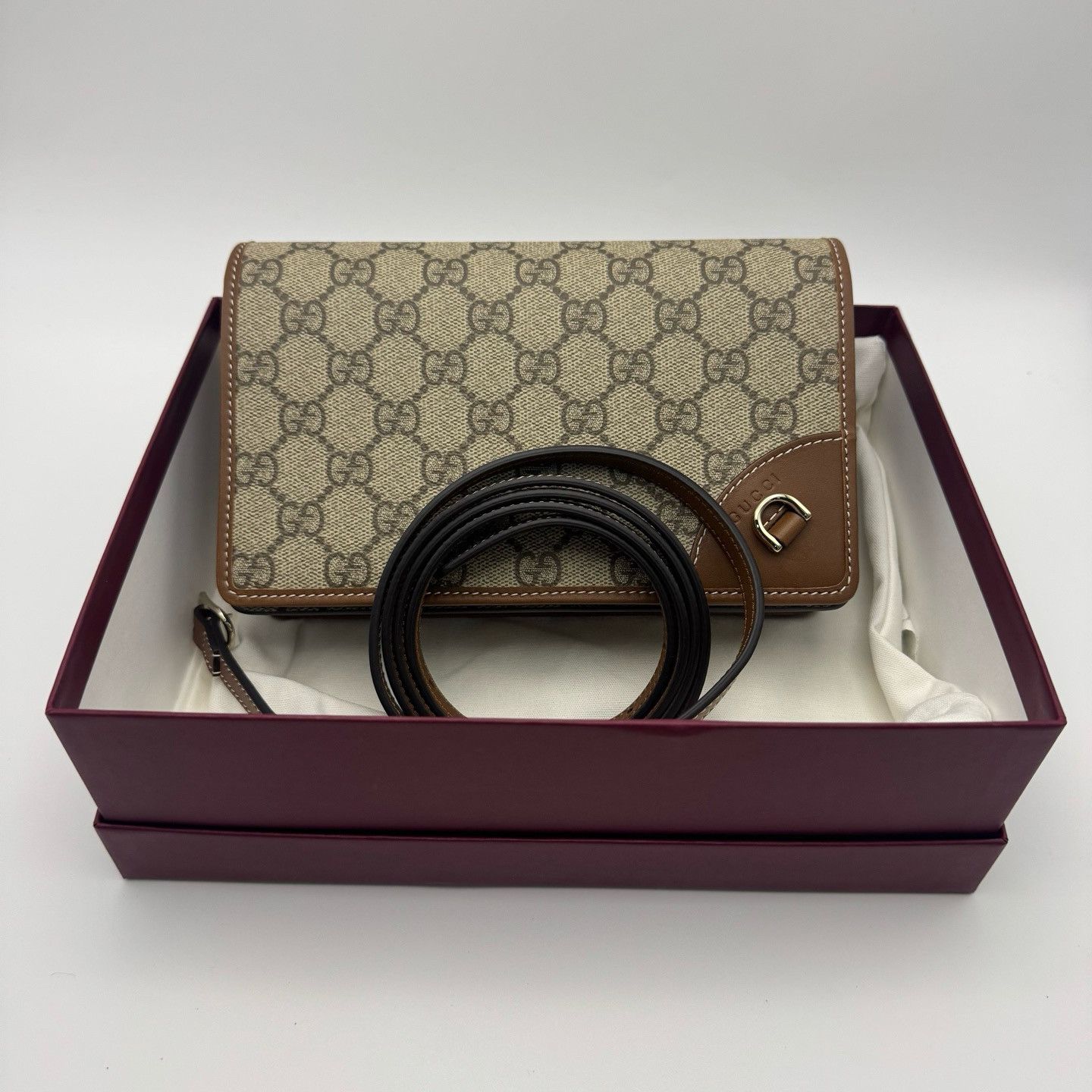 Gucci GUCCI GG Emblem Coated Canvas Crossbody Bag Size ONE SIZE - 2 Thumbnail