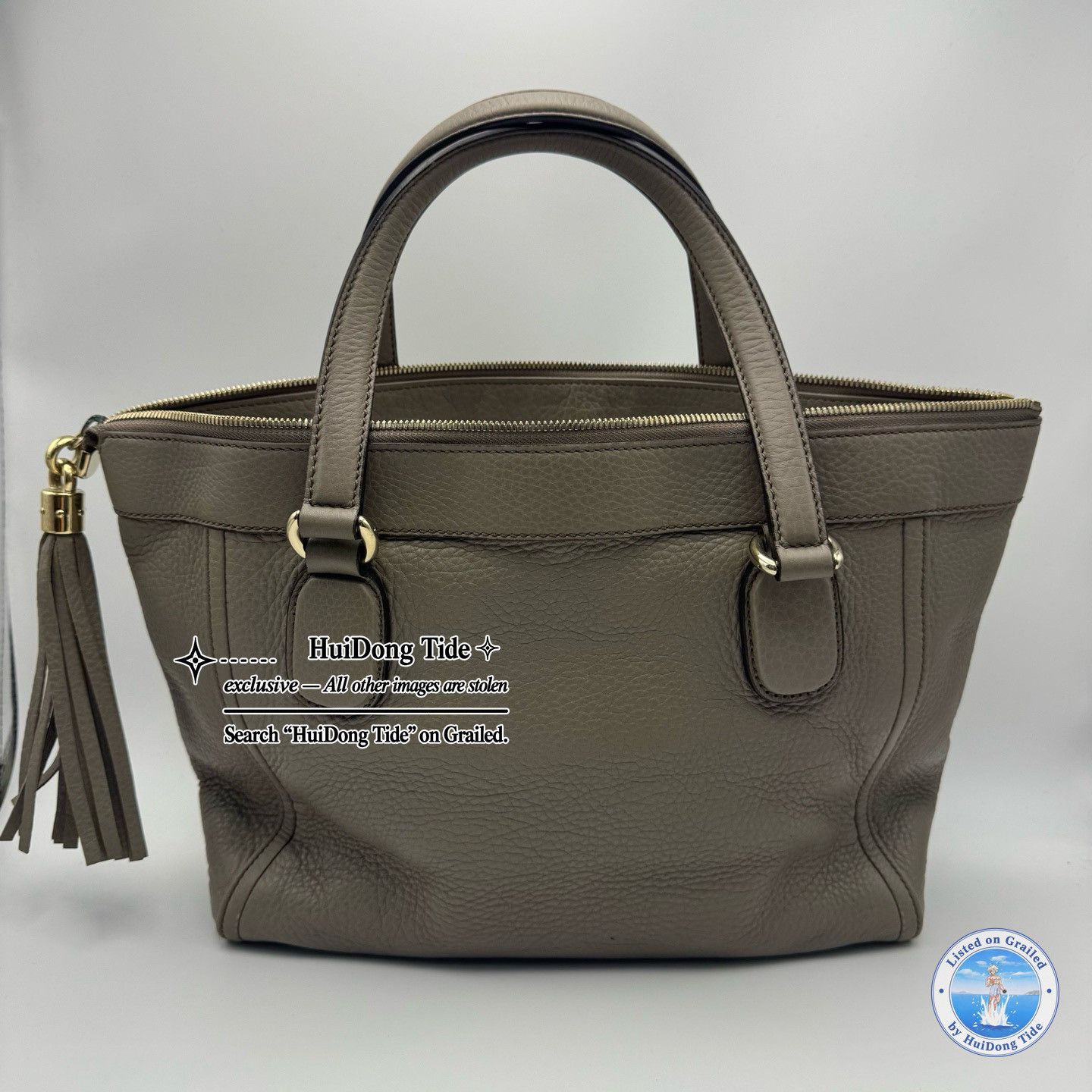 Gucci Gucci Soho Gray Leather Tassel Bag Size ONE SIZE - 3 Thumbnail