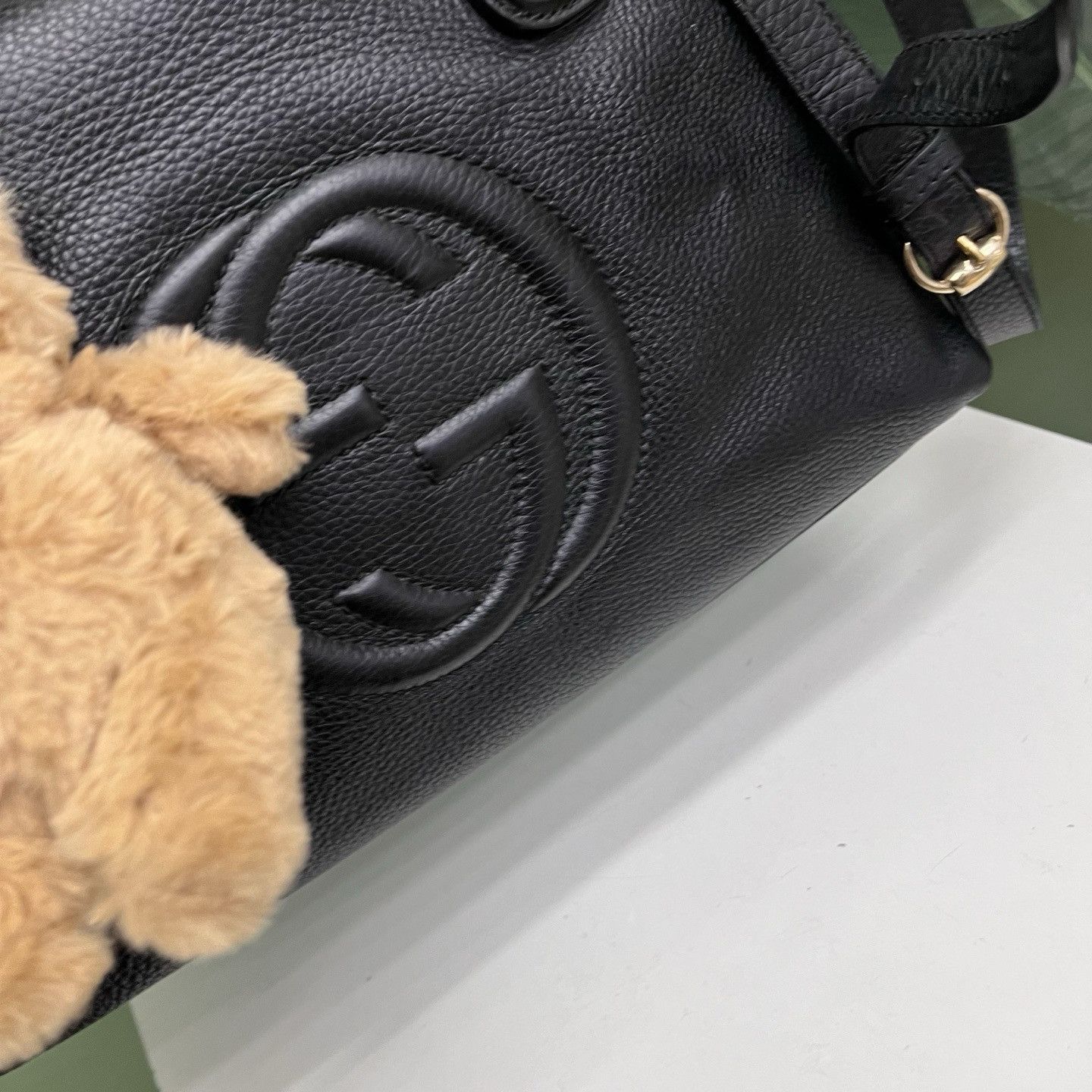 Gucci Gucci Soho Black Leather Embossed Shoulder Bag Size ONE SIZE - 7 Thumbnail