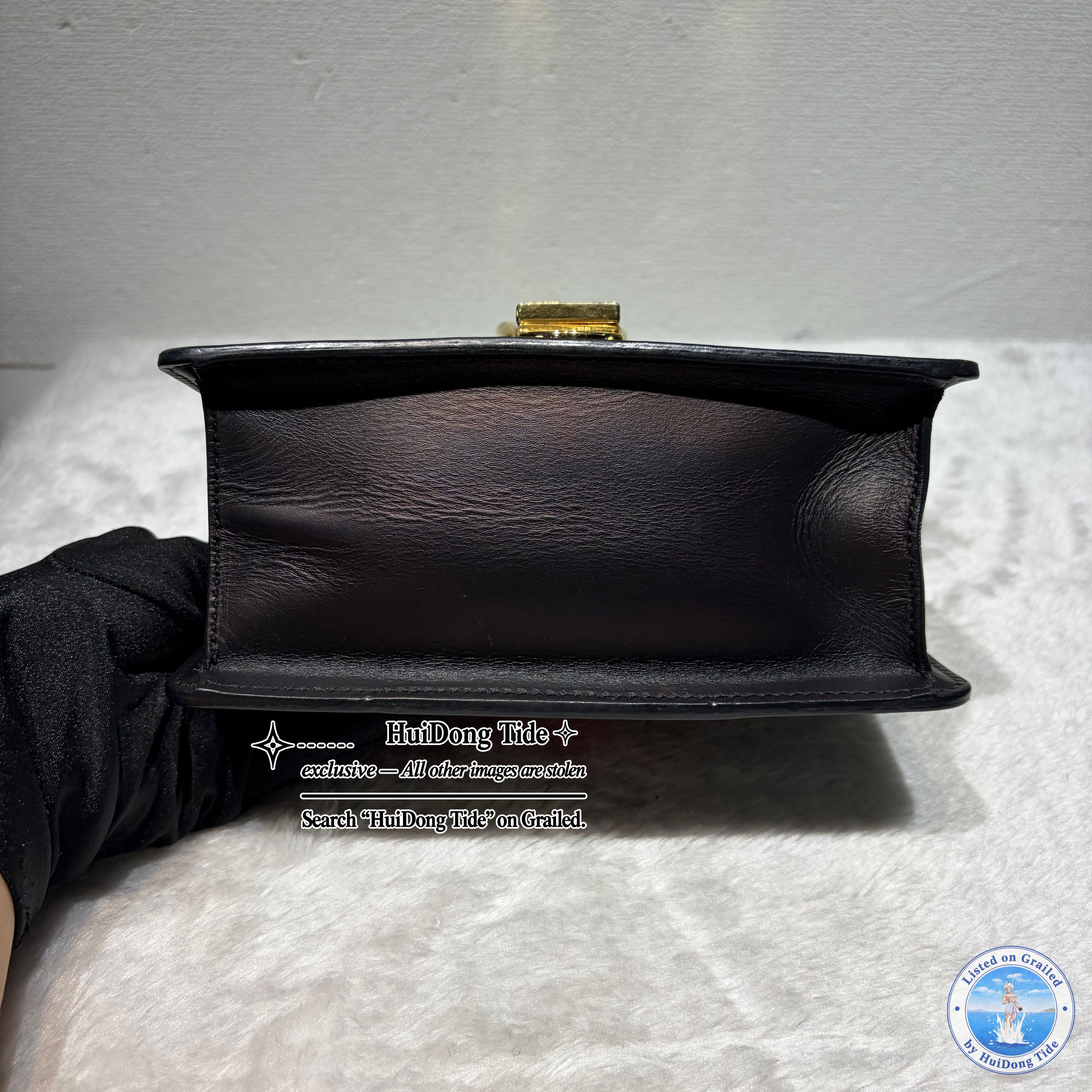 Gucci Gucci Sylvie Mini Leather Striped Web Handle Bag Size ONE SIZE - 6 Thumbnail