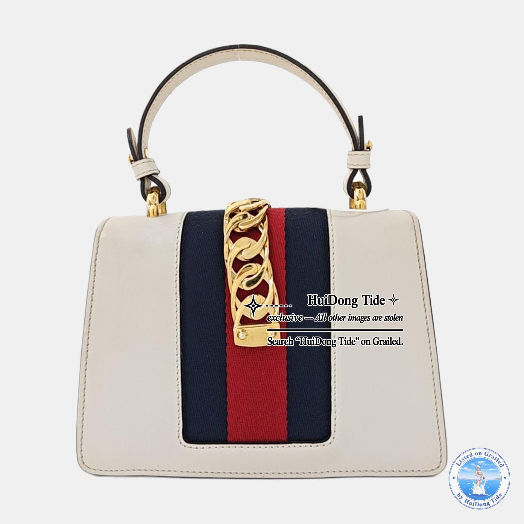 Gucci Gucci Sylvie Mini White Leather Handle Bag Size ONE SIZE - 5 Thumbnail