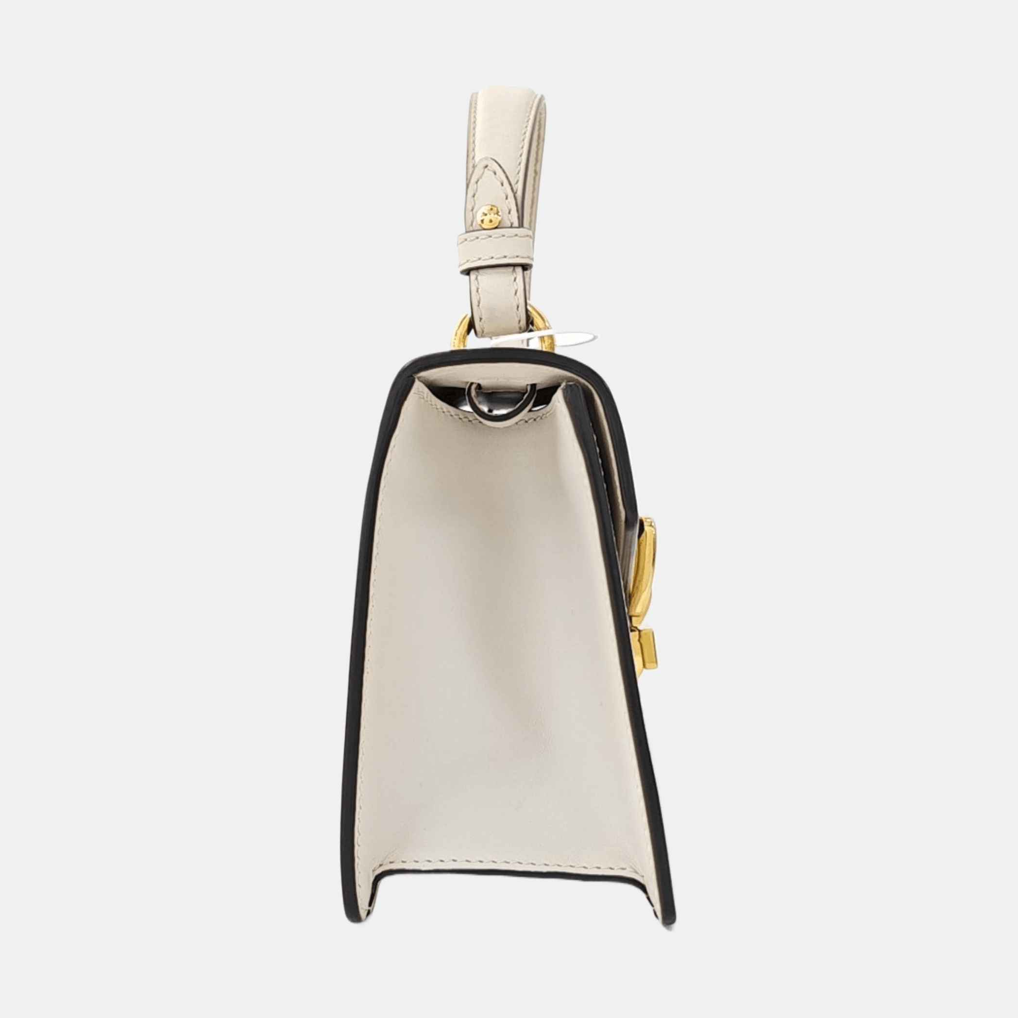 Gucci Gucci Sylvie Mini White Leather Handle Bag Size ONE SIZE - 4 Thumbnail