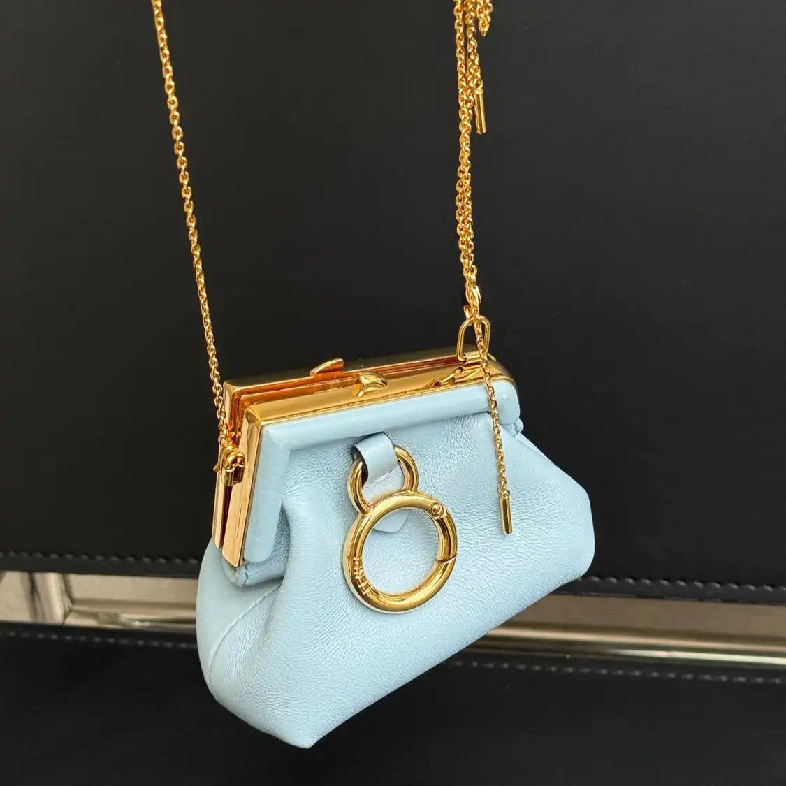Fendi FENDI First blue cowhide leather shoulder bag Size ONE SIZE - 10 Thumbnail