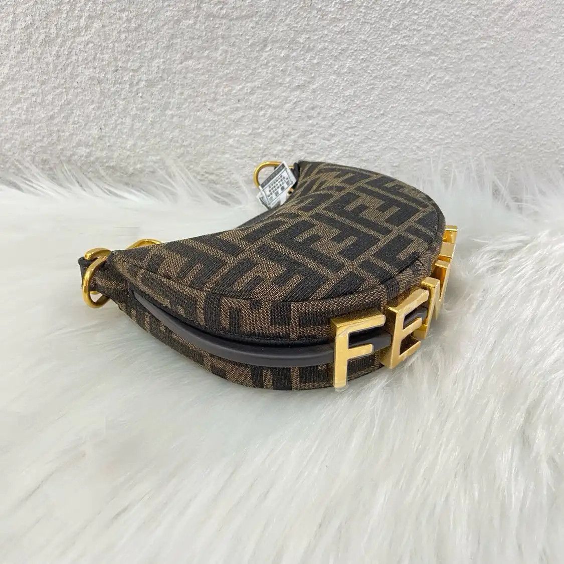 Fendi FENDI Fendigraphy micro brown canvas doubleF monogram shoulder bag Size ONE SIZE - 4 Thumbnail